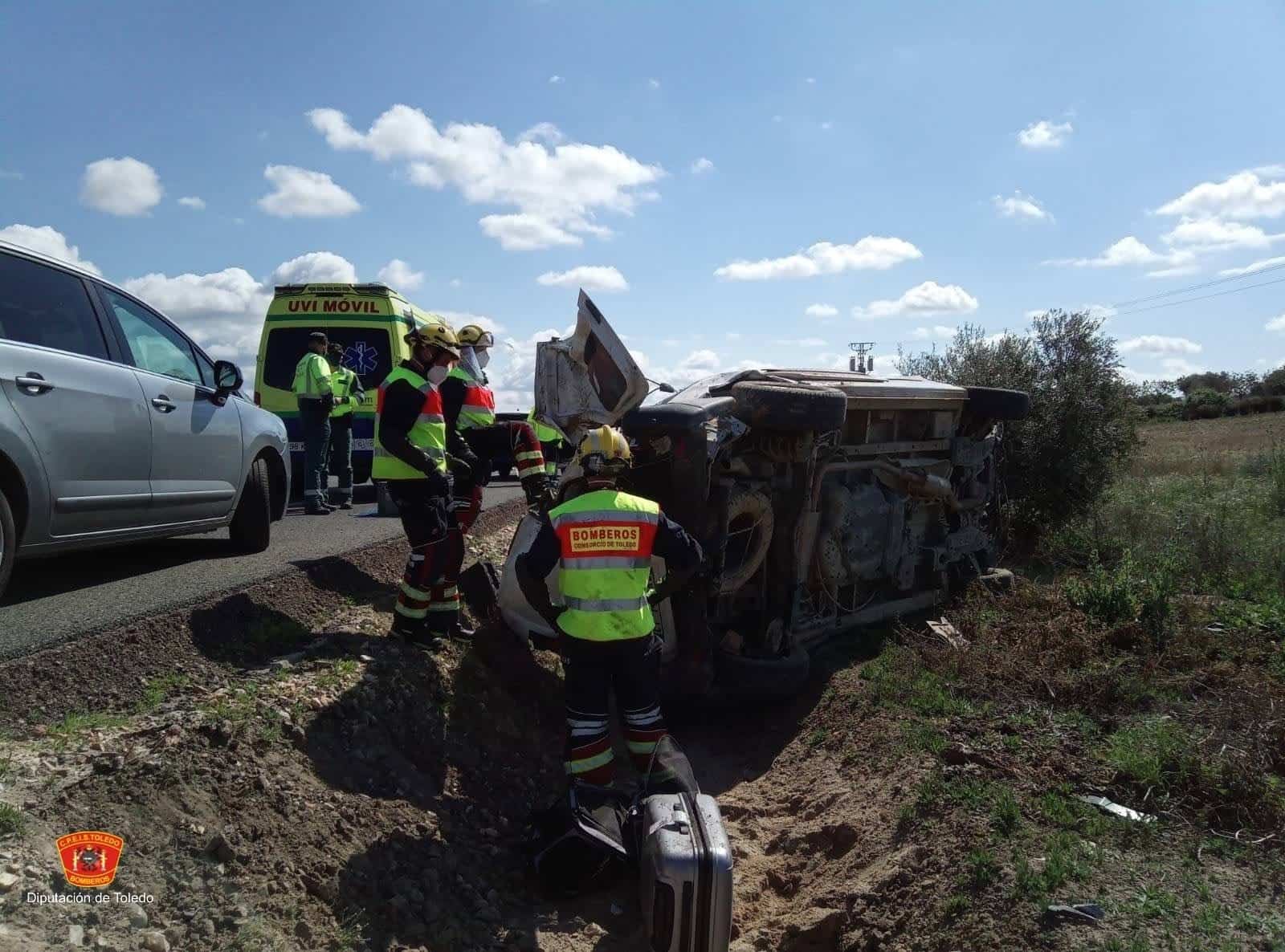 Accidente de tráfico en la A-5 en el término de Santa Olalla