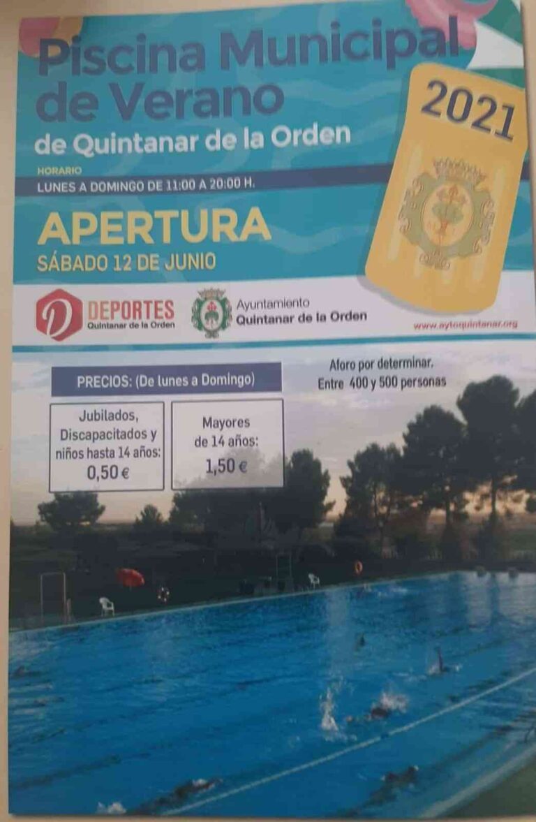 Quintanar abrirá su piscina de verano el próximo sábado, 12 de junio