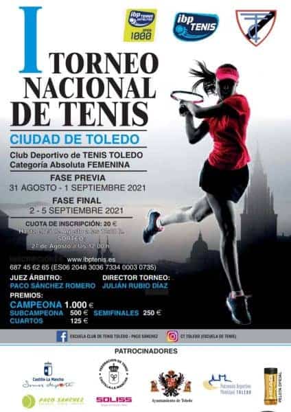 Toledo ofrecerá del 31 de agosto al 5 de septiembre el único torneo nacional de tenis femenino de toda Castilla-La Mancha