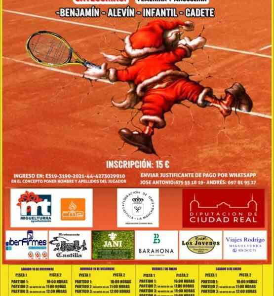2ª edición del Master de Tenis de Navidad en Miguelturra del 20 de diciembre al 4 de enero