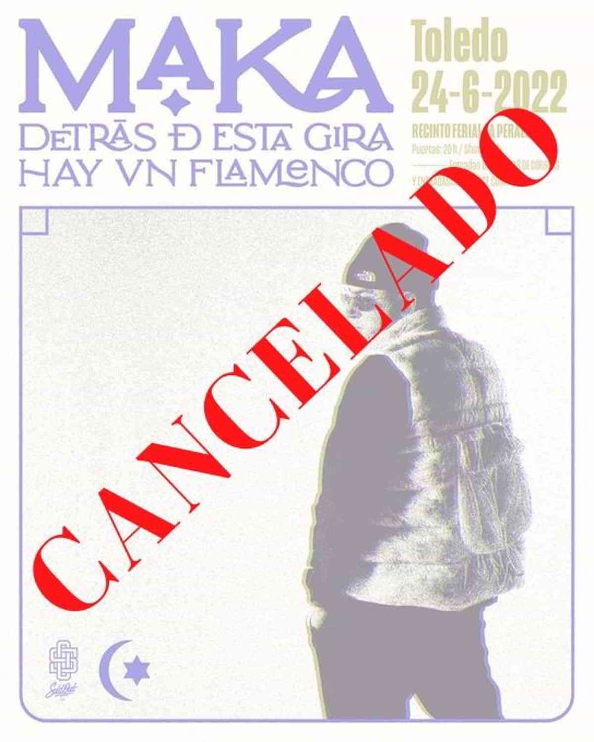 El artista granadino Maka cancela su concierto de Toledo y reembolsará las entradas vendidas en un plazo de 30 días