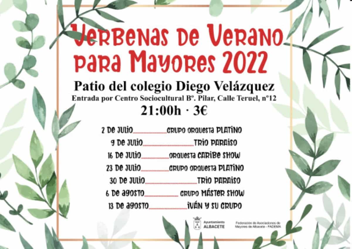 Continúan las Verbenas de verano para mayores organizadas por el Ayuntamiento de Albacete y Fadema los sábados hasta el 13 de agosto