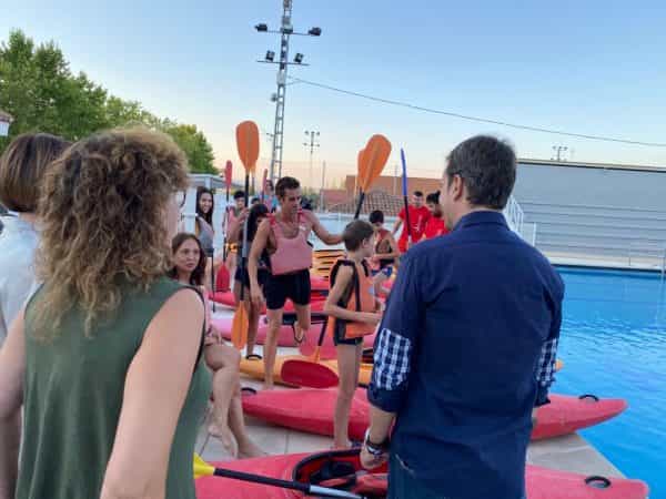 Piragüismo en la piscina de Santa Bárbara, entre las actividades deportivas organizadas por Toledo para esta Feria