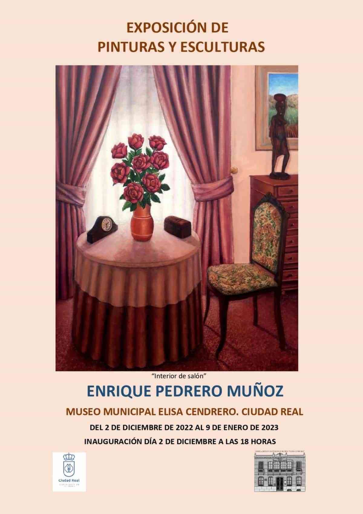 Una exposición de pinturas y esculturas del artista Enrique Pedrero Muñoz inaugurarán en el Museo Elisa Cendrero de Ciudad Real  el 2 de diciembre