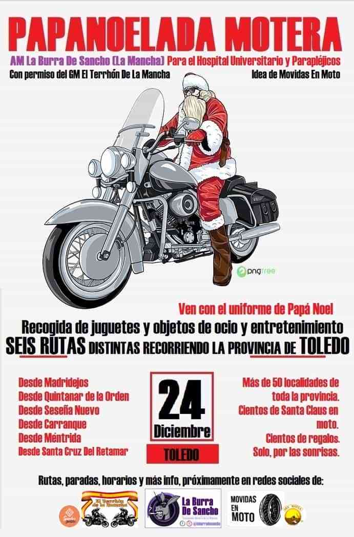Una multitudinaria Papanoelada solidaria motera recorrerá las calles de Toledo la mañana de Nochebuena