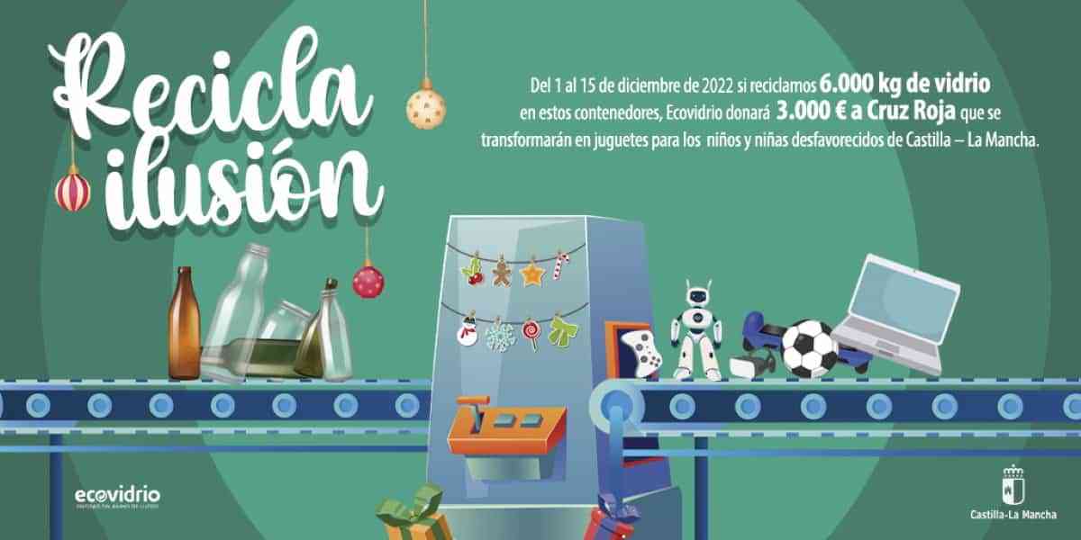 Campaña solidaria “Recicla Ilusión” en cinco municipios de la región entre ellos Puertollano busca  reciclar un total de 6 toneladas de envases de vidrio