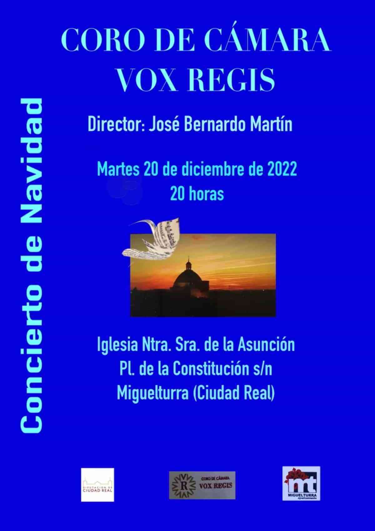 Concierto de Navidad del Coro de Cámara «Vox Regis» gratuito el 20 de diciembre en Miguelturra