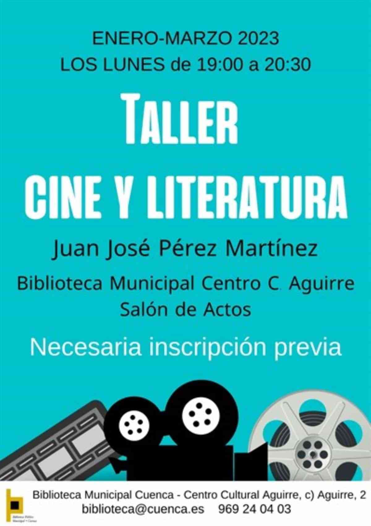 Nuevo Taller de Cine y Literatura gratuito durante enero-marzo 2023 que impartirá Juan José Pérez Martínez en la Biblioteca Municipal de Cuenca