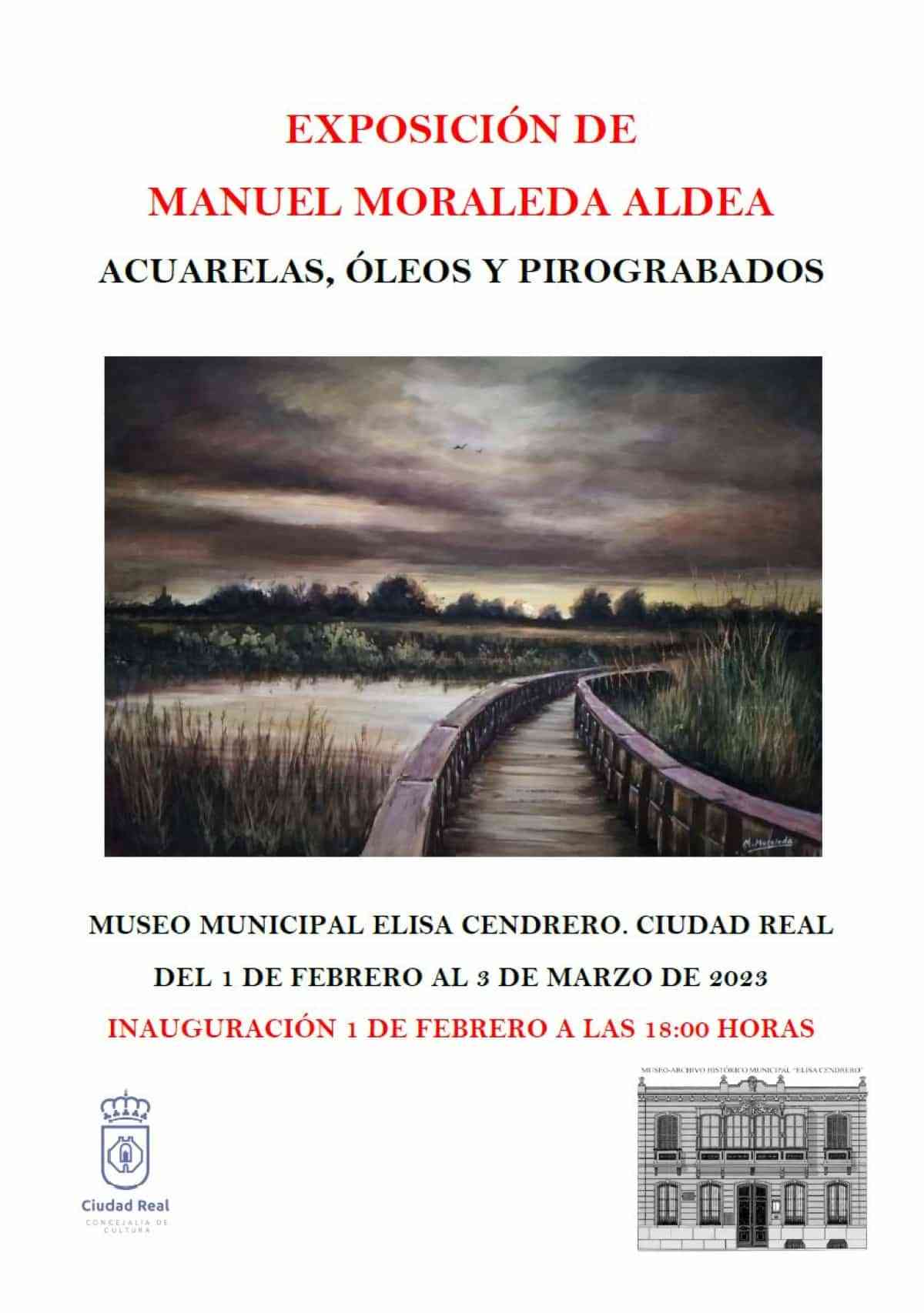 Inaugurarán una exposición de  acuarelas, óleos y pirograbados de Manuel Moraleda Aldea el 1 de febrero en el Museo Elisa Cendrero de Ciudad Real