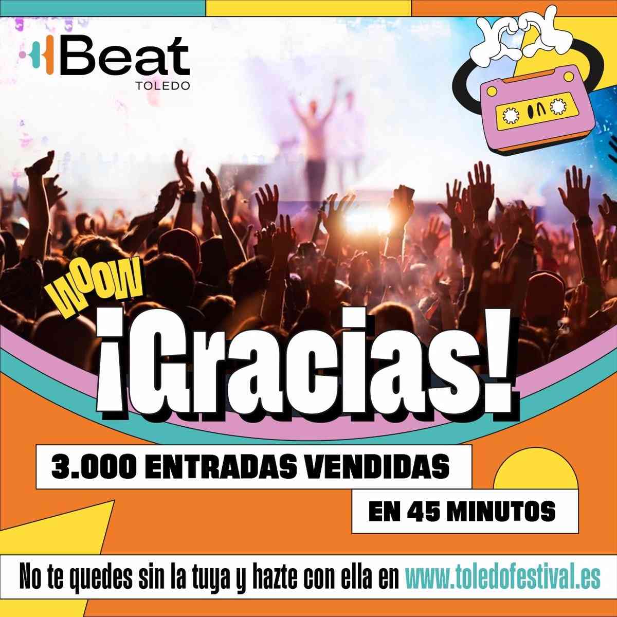 Toledo Beat Festival vende 3.000 boletos en 45 minutos y aclara su política de descuentos en pases promocionales.
