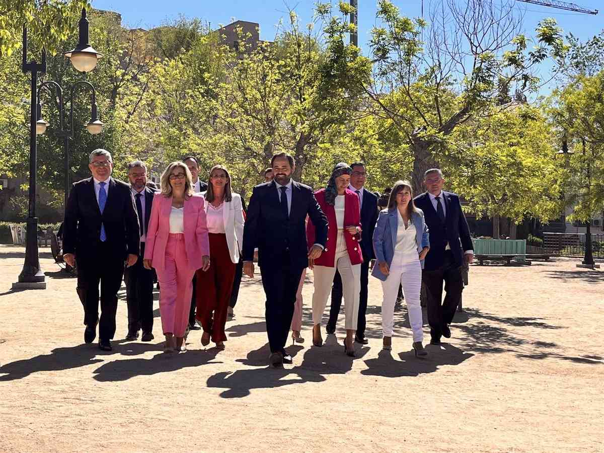 Lista del PP en C-LM encabezada por Núñez, acompañado por Redondo, Roldán, Merino y Andicoberry.