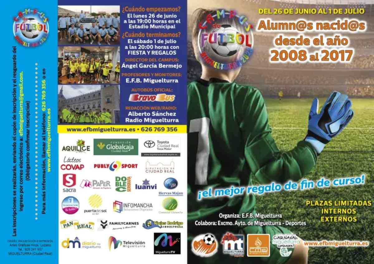 22º edición del Campus de Fútbol 2023 de Miguelturra del 26 de junio al 1 de julio