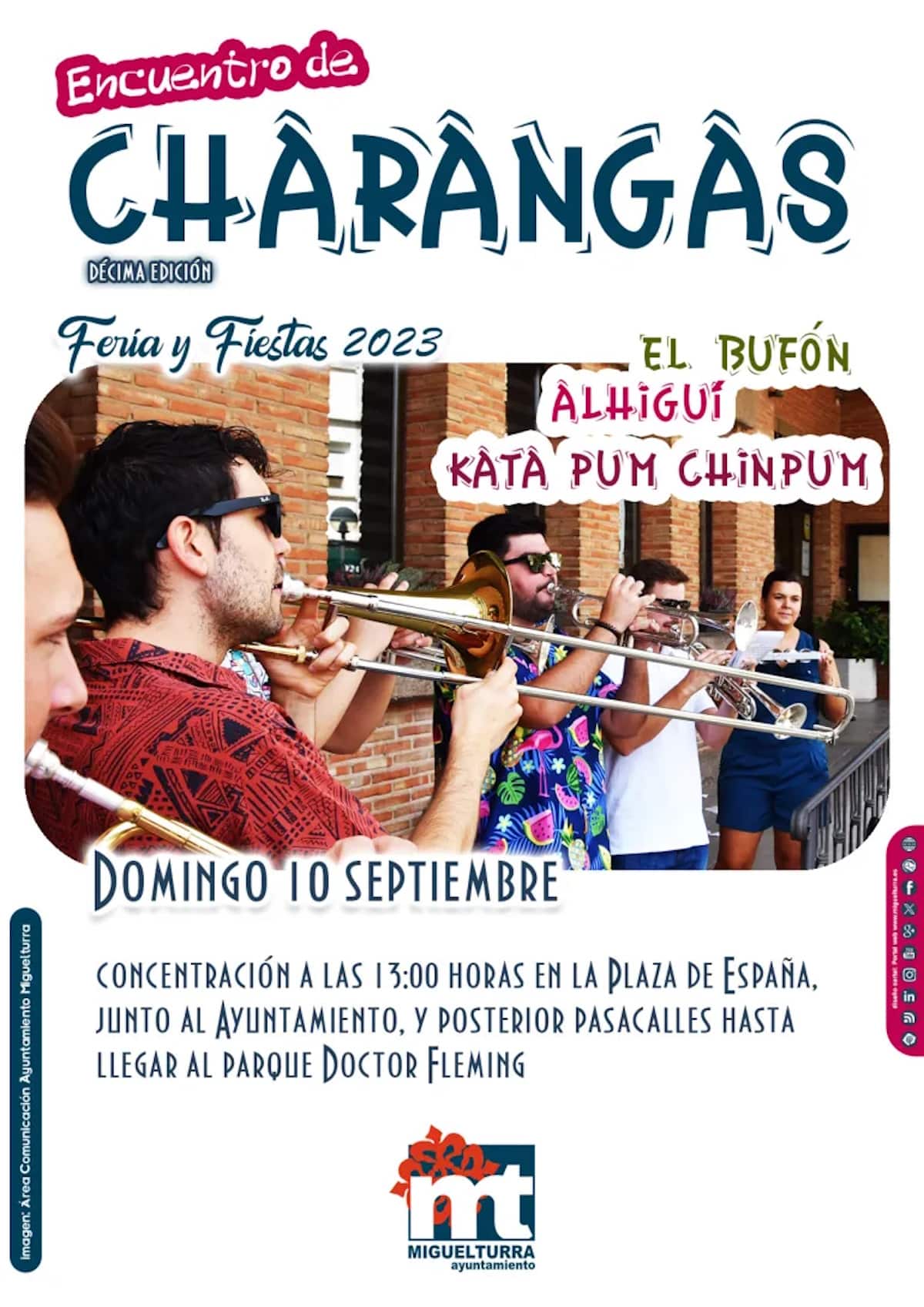 “Encuentro de Charangas” el 10 de septiembre dentro de la programación de las Ferias y Fiestas de Miguelturra 2023