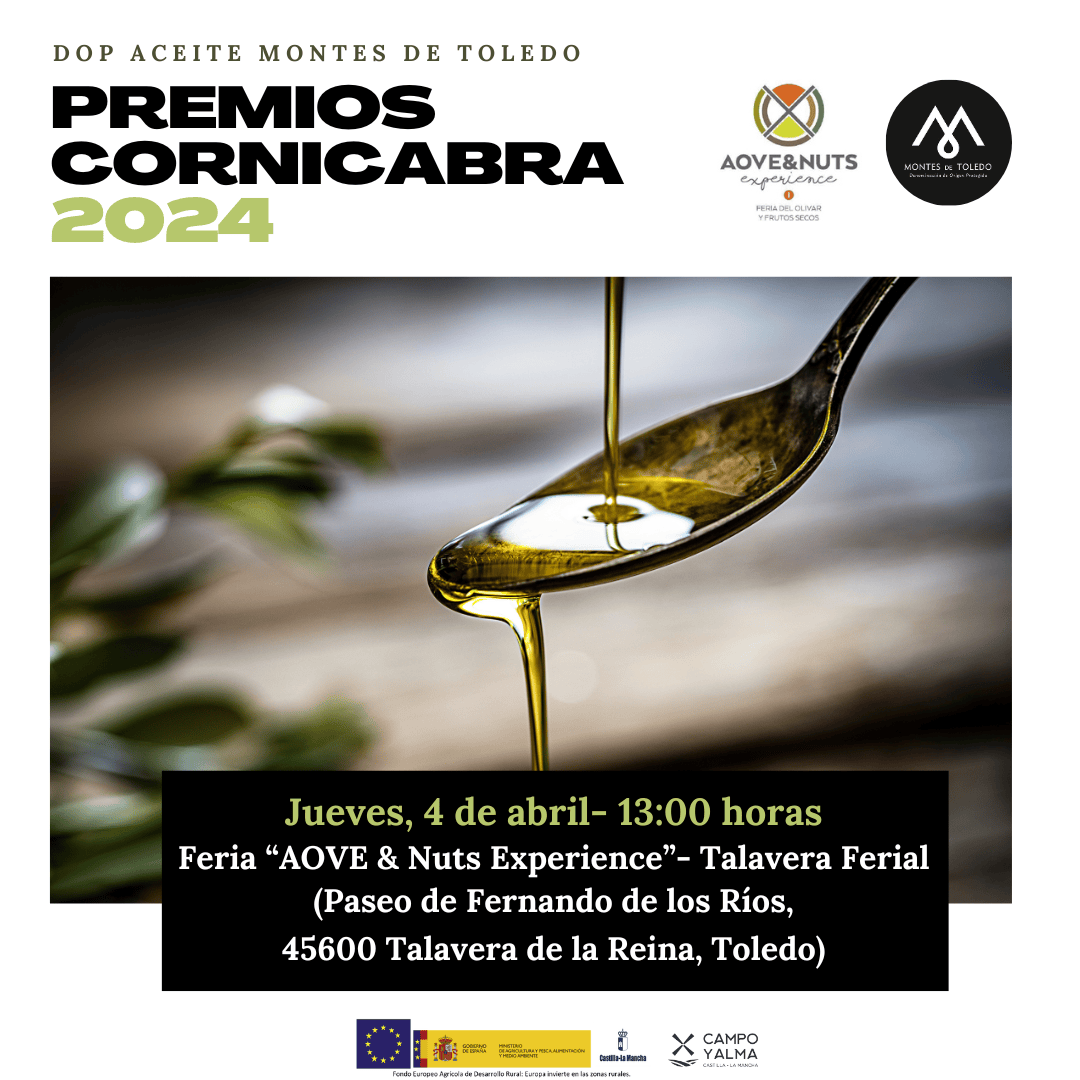 La DOP Aceite Montes de Toledo entregará los Premios Cornicabra 2024 el próximo 4 de abril
