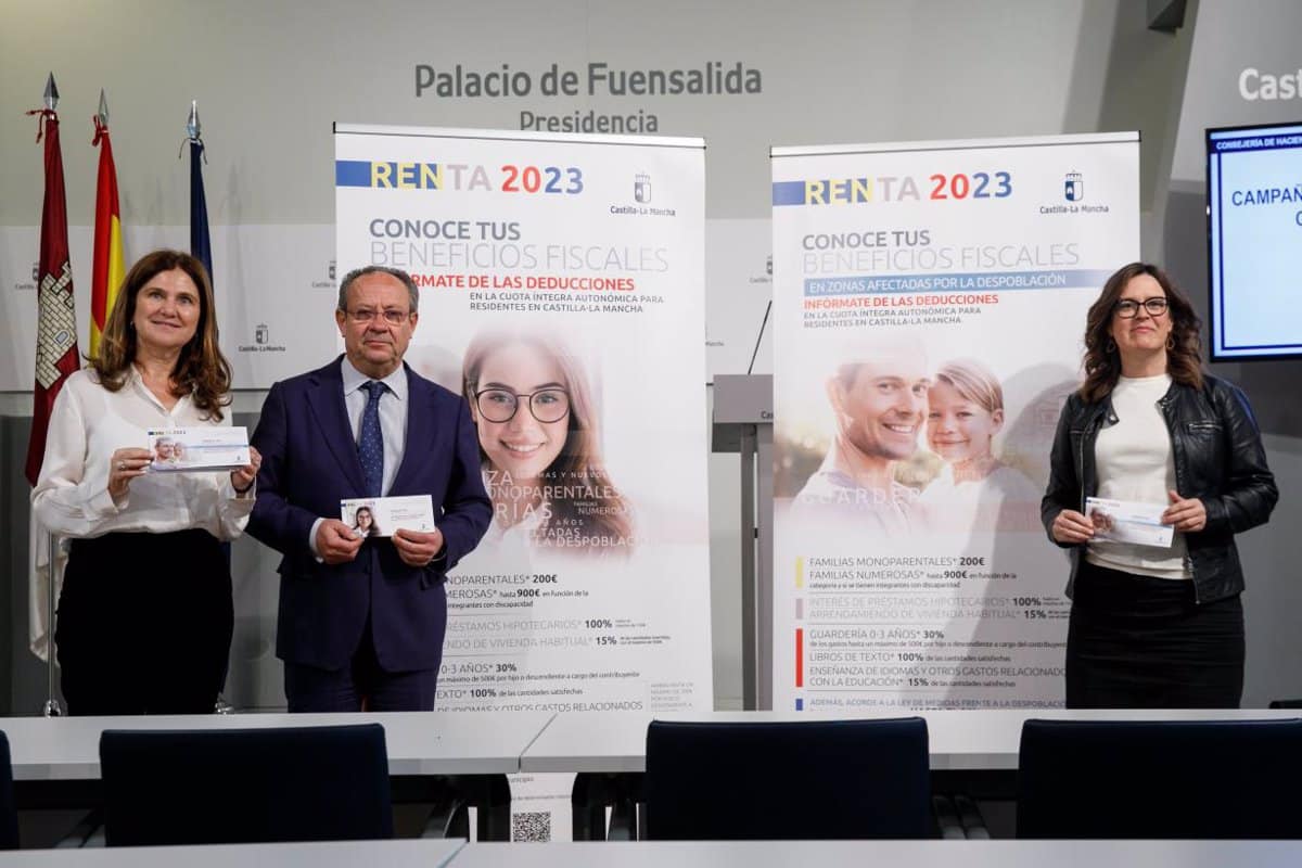 Más de 150 mil contribuyentes en Castilla-La Mancha se beneficiarán de las nuevas deducciones autonómicas en la Renta 2023.