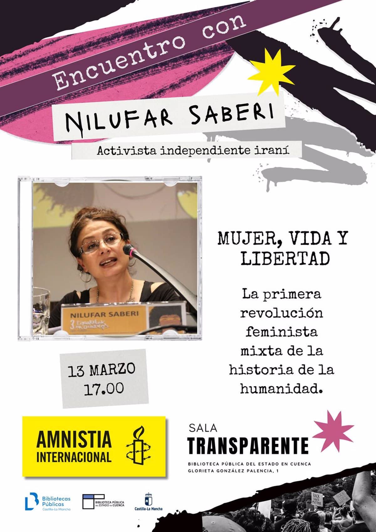 Presentación del Espíritu de ‘Mujer, Vida, Libertad’ por Nilufar Saberi en Cuenca el 13 de septiembre.
