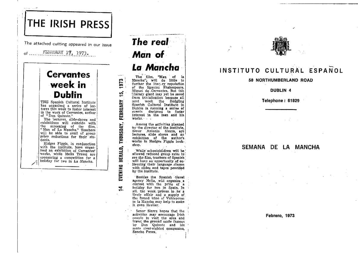 La Semana de La Mancha de Dublín, Irlanda, en 1973