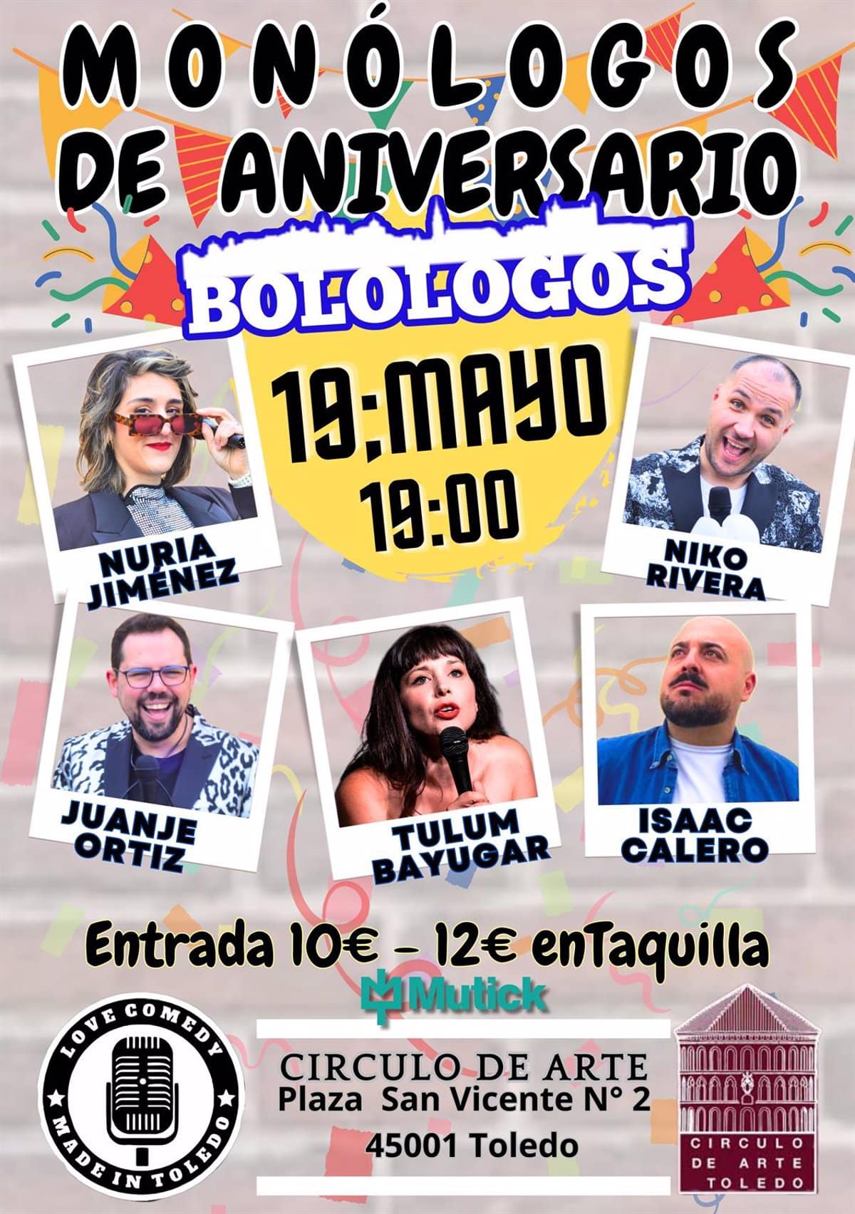 Celebración del Primer Aniversario de los Bolólogos en el Círculo de Arte de Toledo este Domingo.
