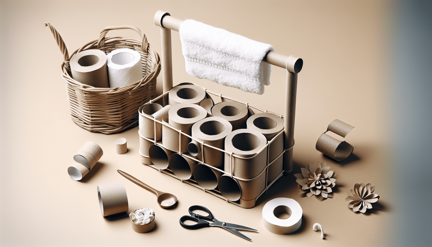 Transforma Cartones de Papel Higiénico en un Cesto Elegante para tus Toallas