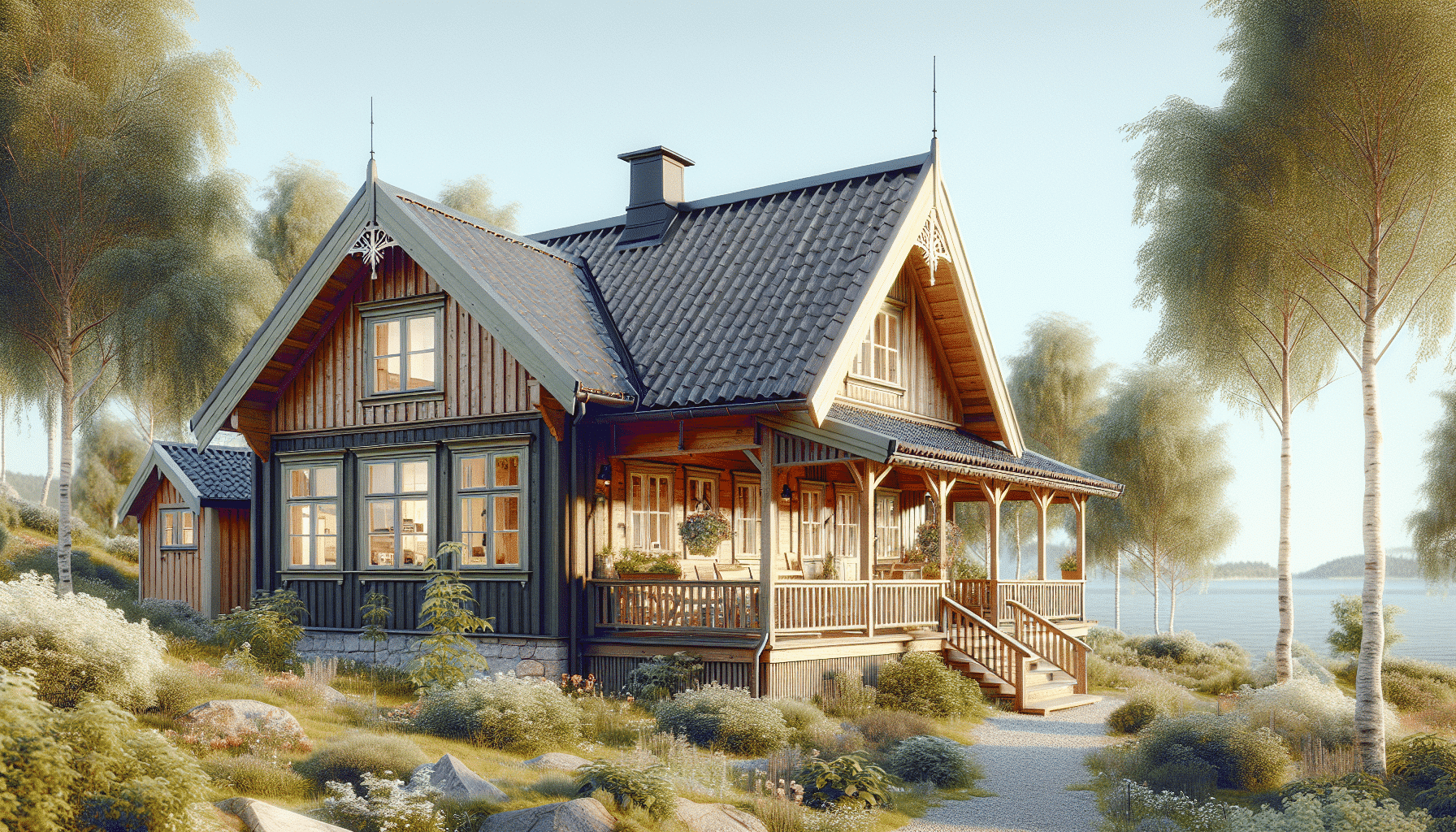 Encantadora Cabaña Sueca con Anexo para Invitados: Tu Refugio Perfecto en la Naturaleza