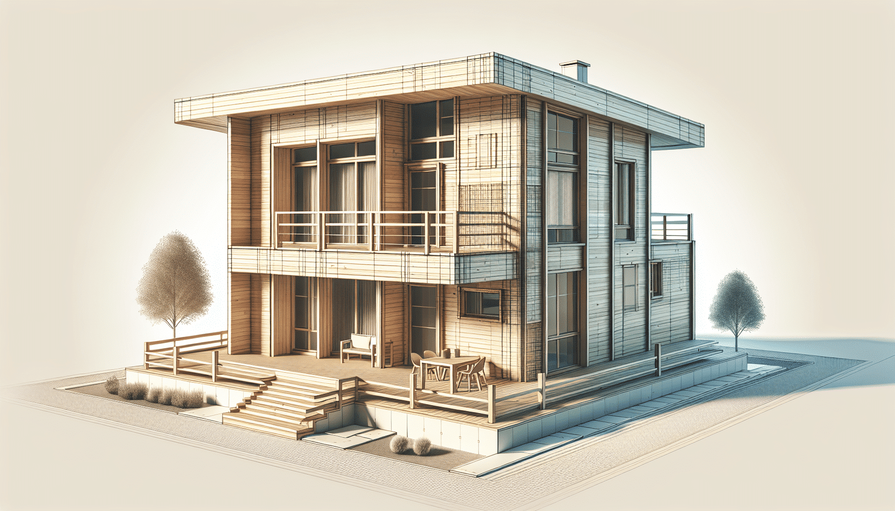 Moderna Casa Prefabricada de Madera de Dos Pisos por Solo 7000 Euros