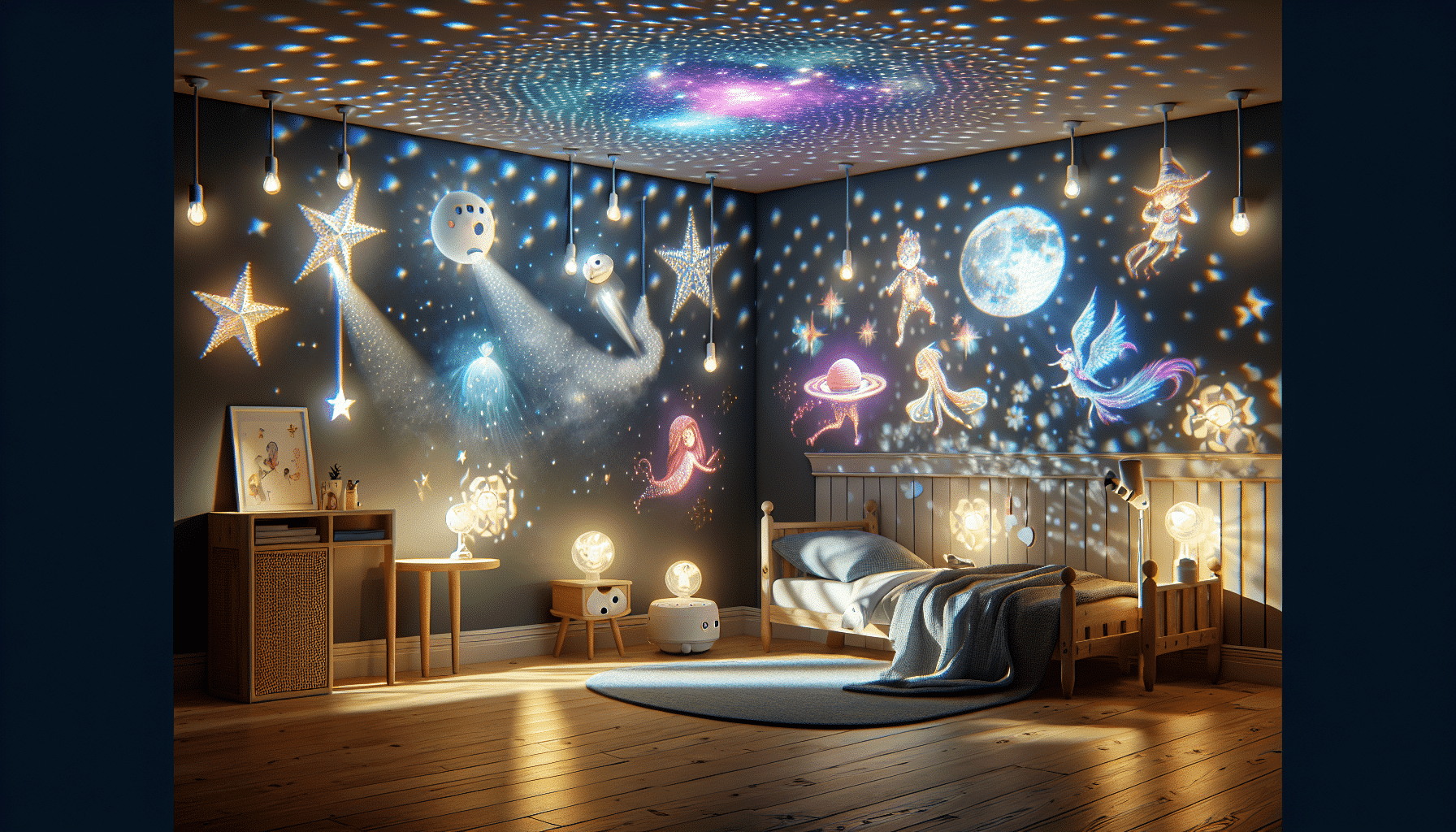 Crea un Mundo de Fantasía en el Dormitorio Infantil con Estos 5 Proyectores de Luz
