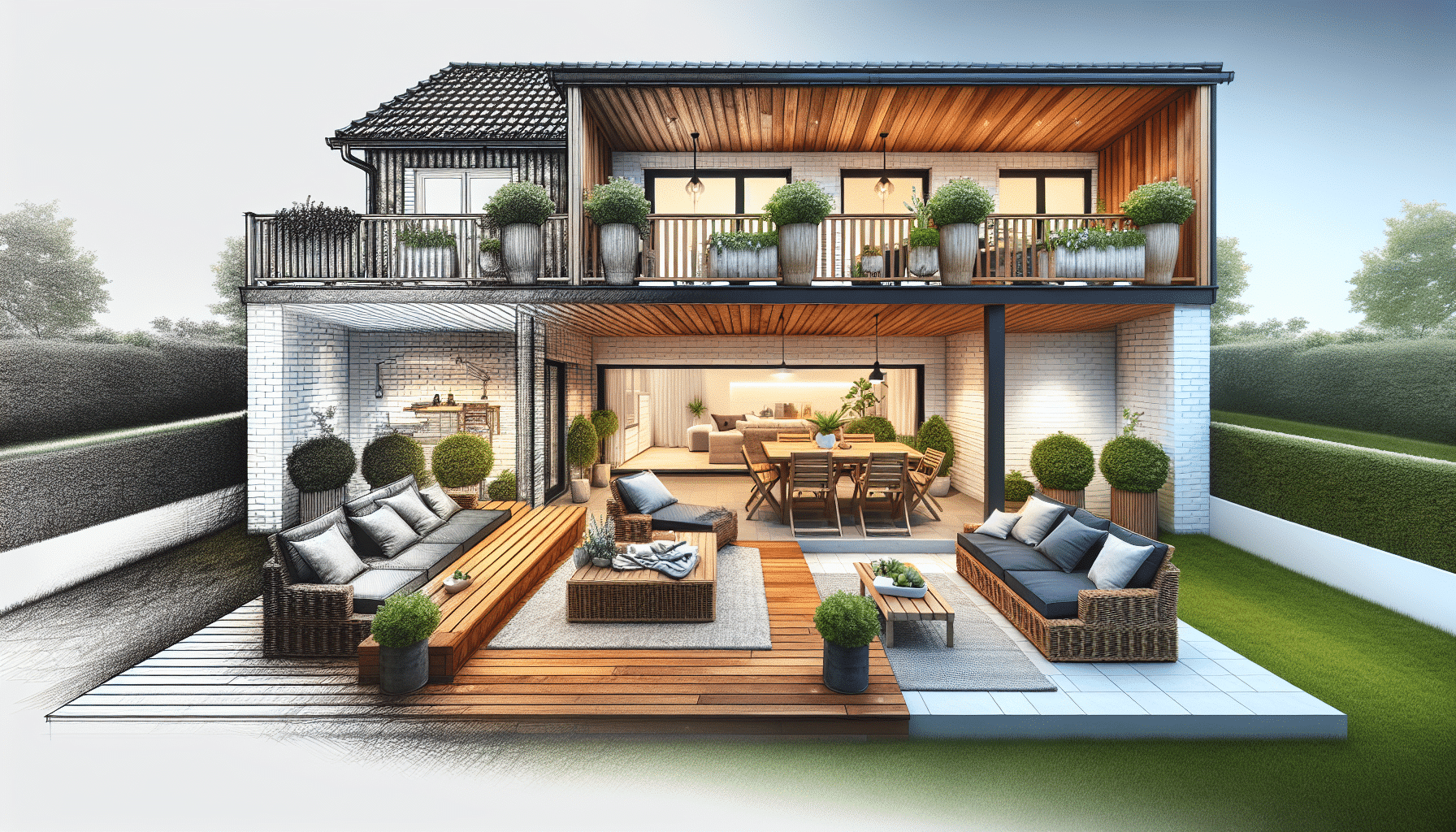 De Terraza Desierta a Refugio Familiar Multifacético: Una Transformación Accesible y Efectiva