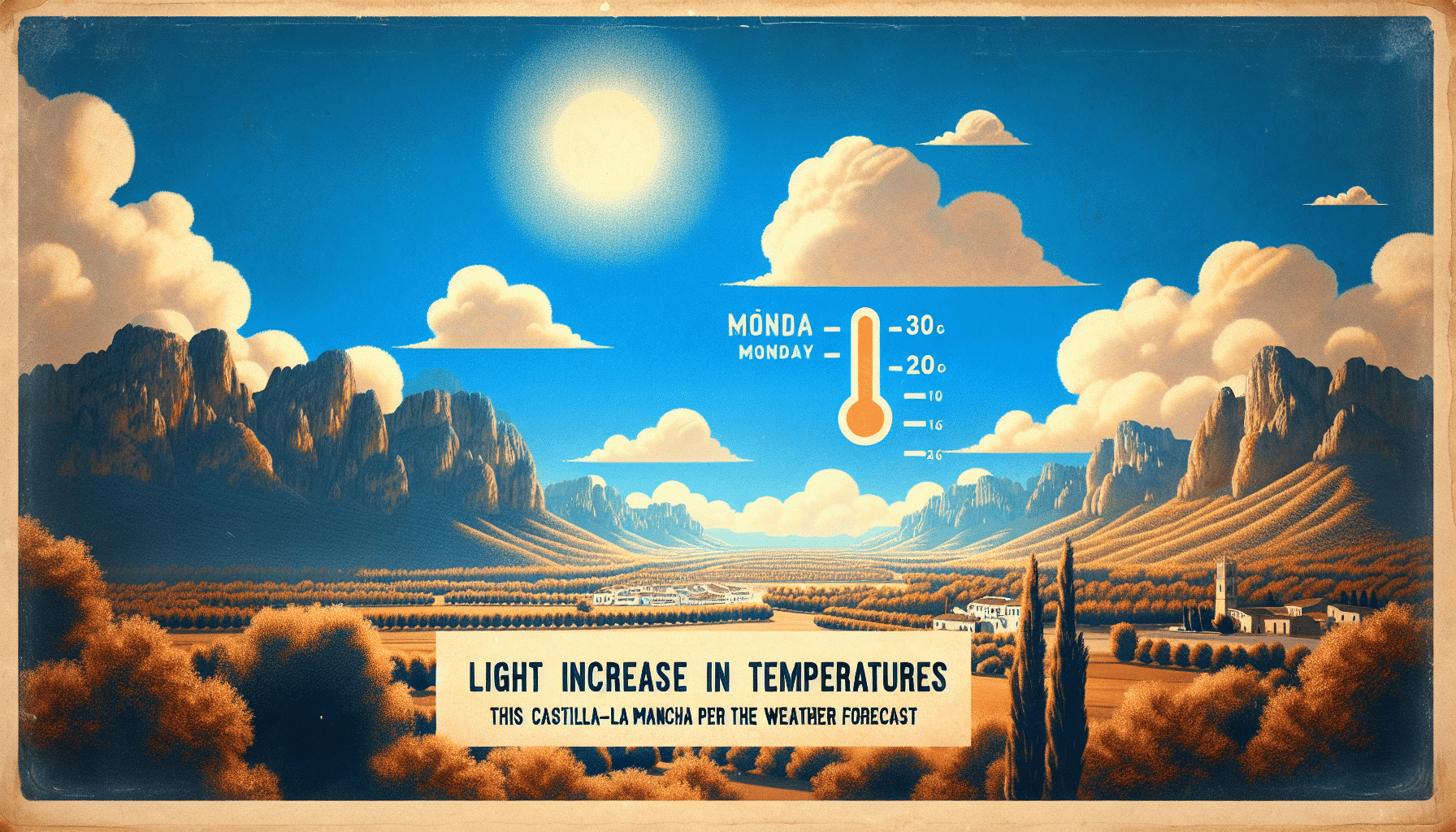 Agradable subida de temperaturas en Castilla-La Mancha prevista para hoy lunes