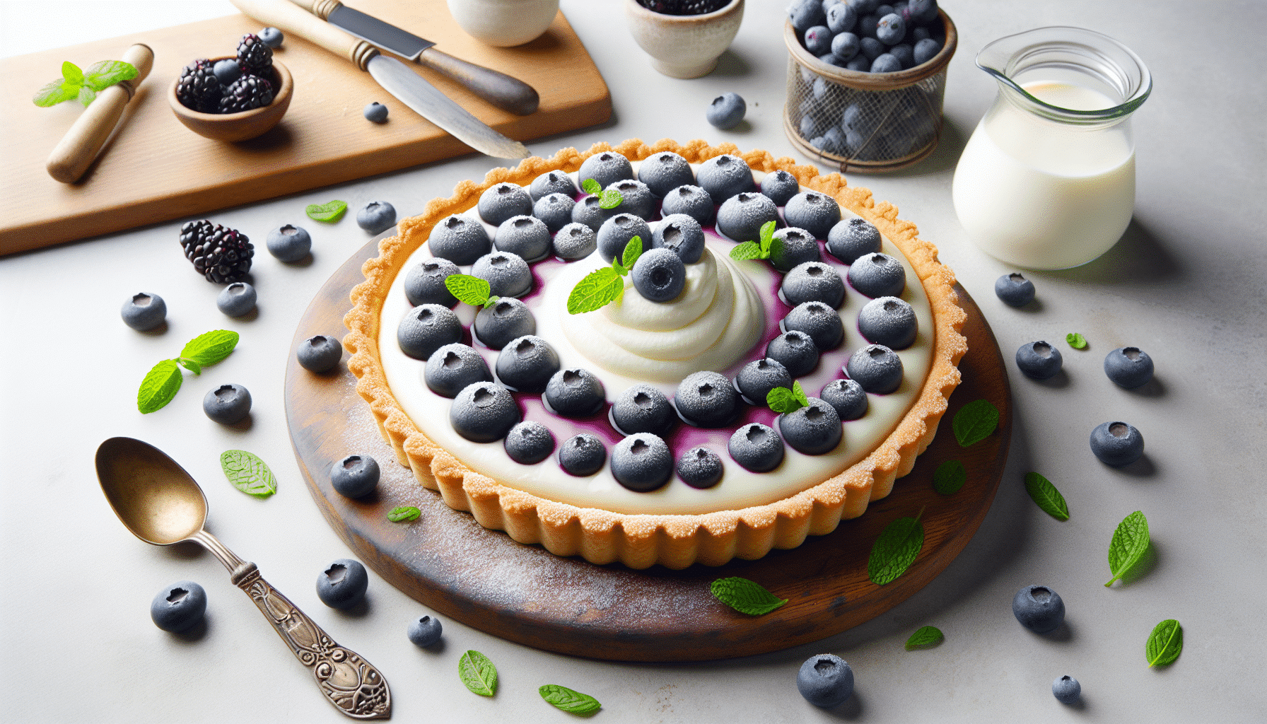 Delicia Ligeramente Cremosa de Yogur Griego con Arándanos