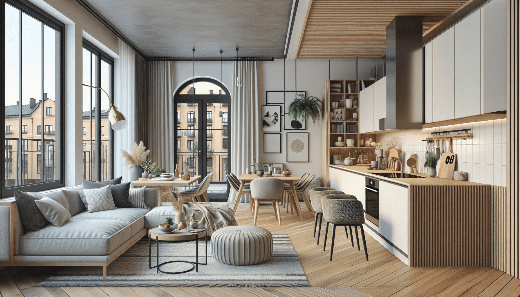 Estilo nórdico: Elegante Apartamento en Gotemburgo con Cocina Abierta al Salón