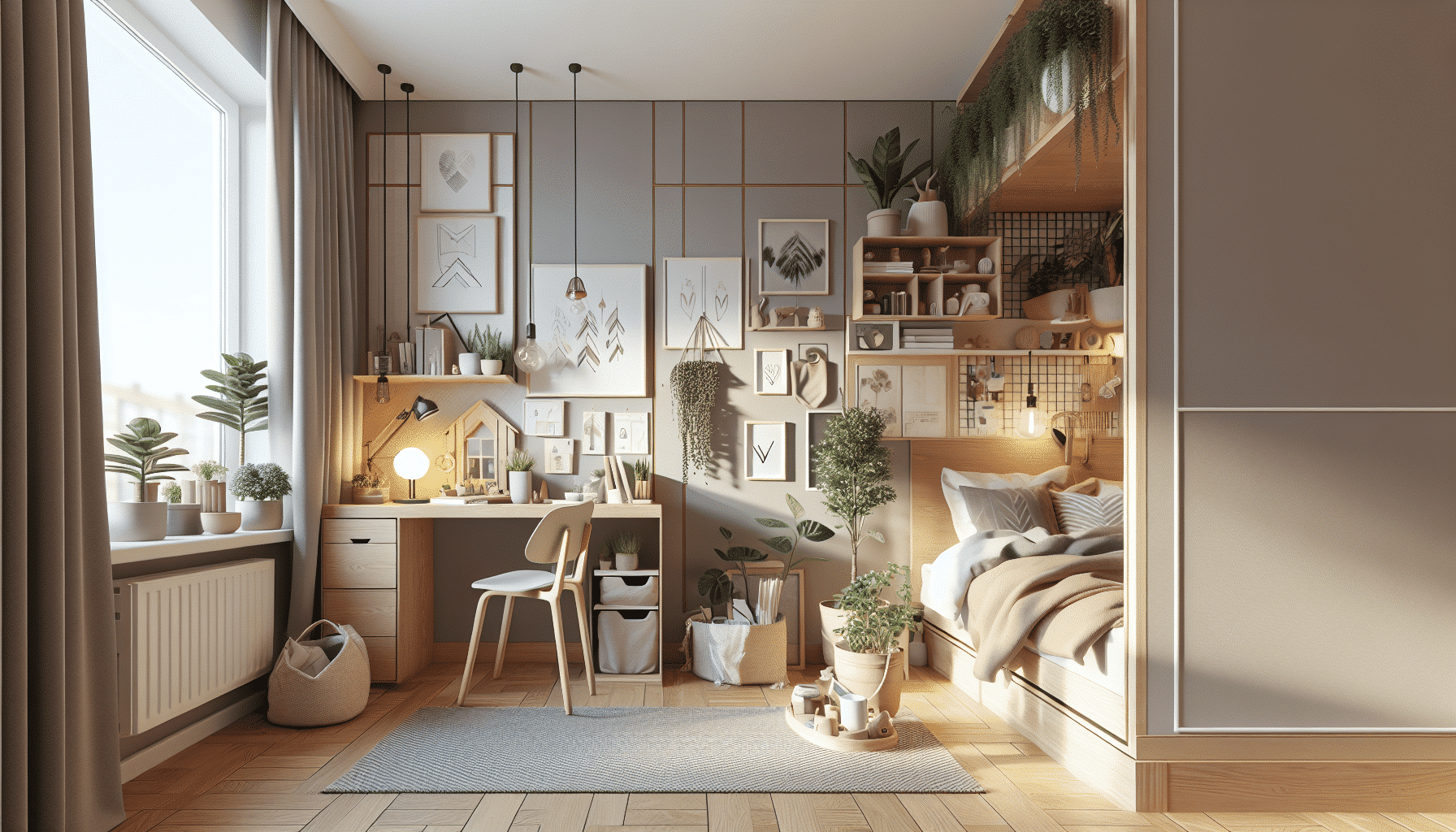 Oasis Estilizado: Pequeño Apartamento Nórdico de 30 m² para Estudiantes