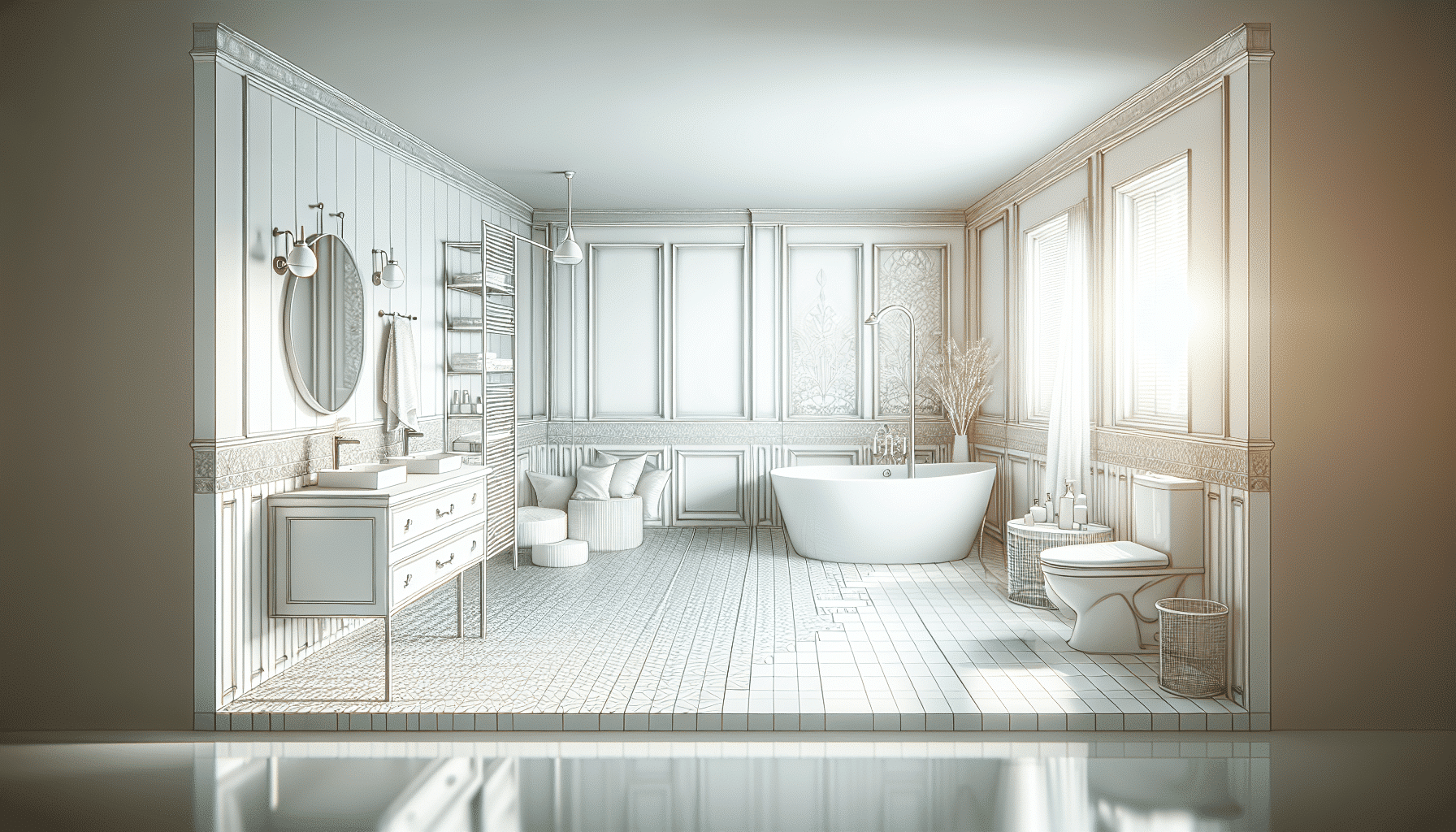 Rediseña Tu Baño en Blancos y Grises para un Toque de Elegancia Sofisticada