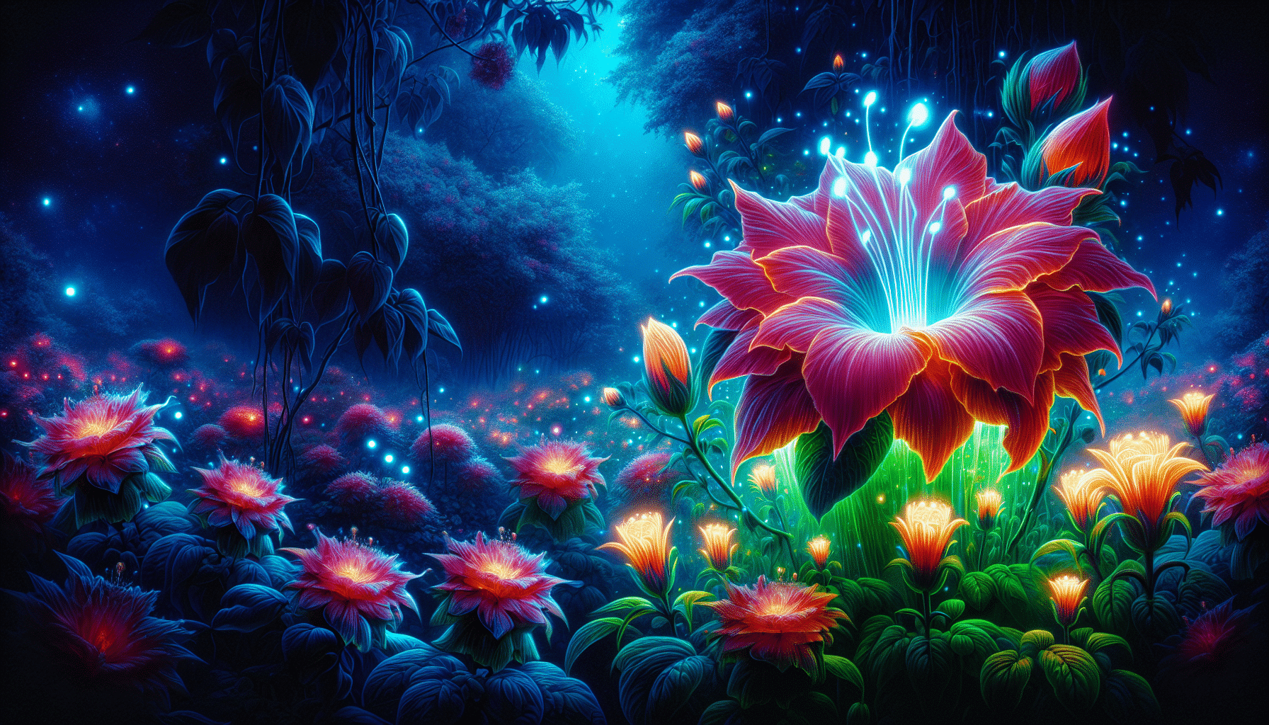 ¡Revitaliza tu jardín con flores nocturnas fluorescentes!