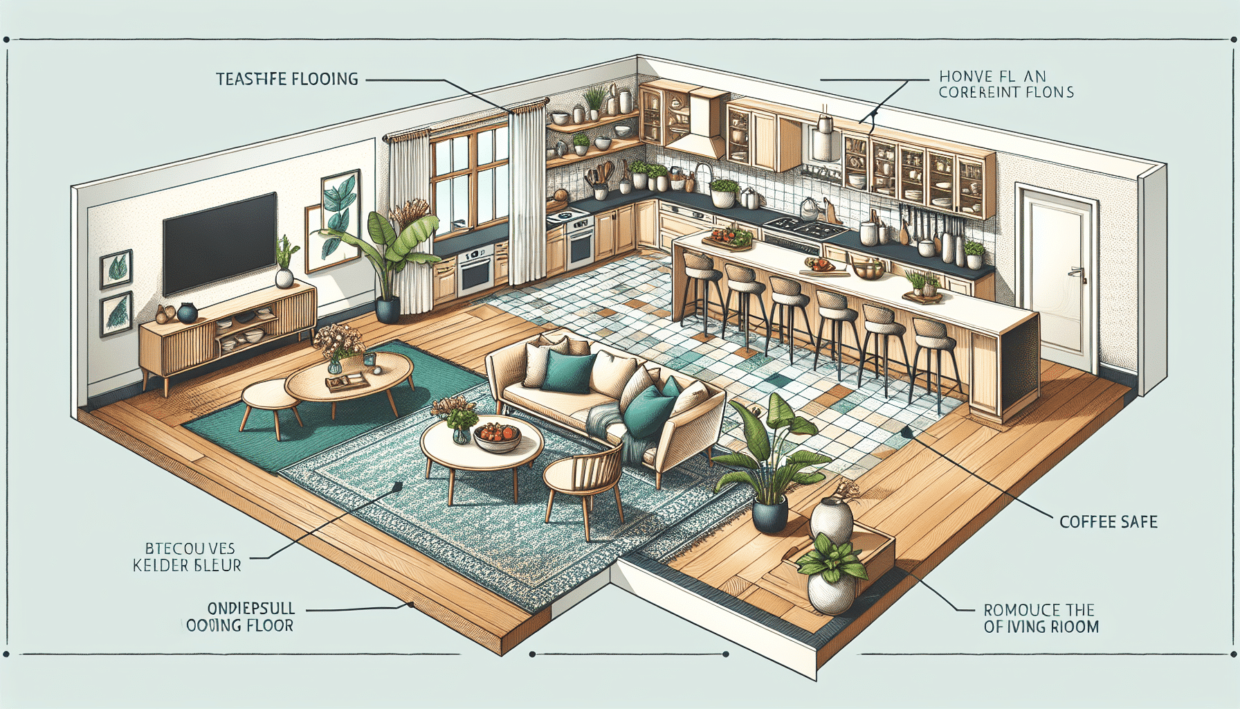 Armonía en Espacios Abiertos: Consejos para Integrar el Suelo de tu Cocina y Salón