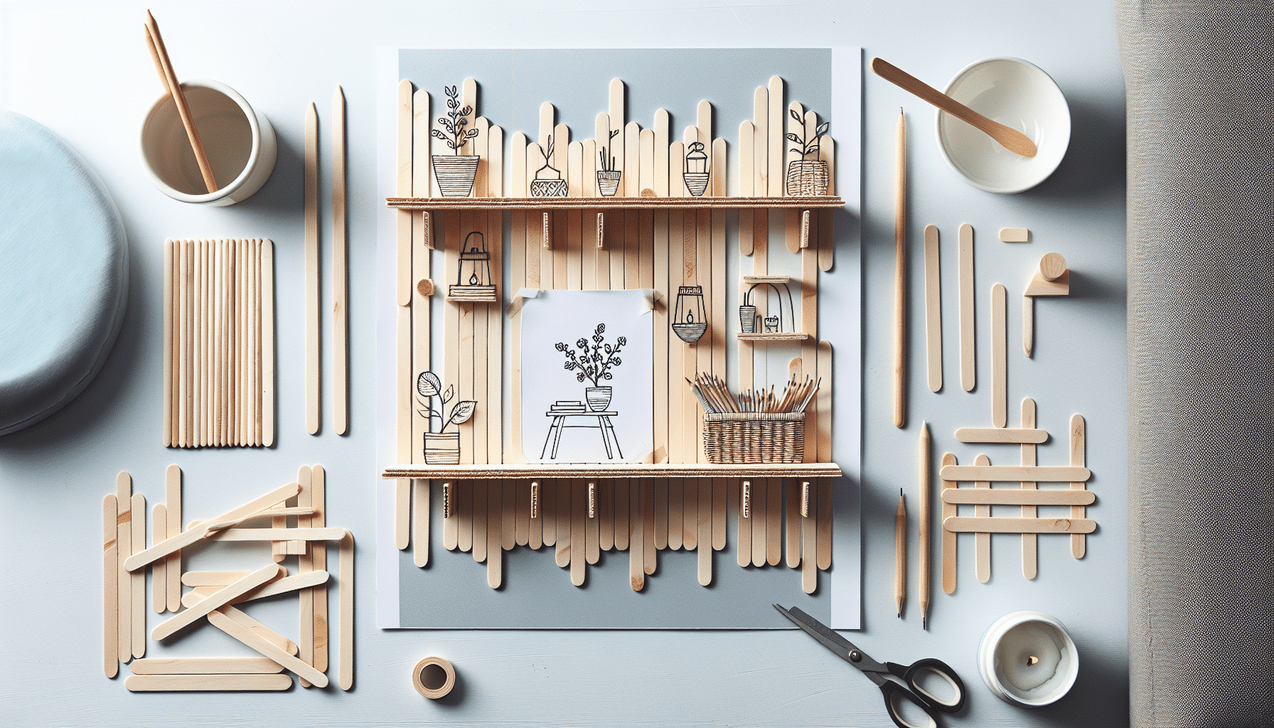 Guía Creativa: Convierte Palos de Helado en Estanterías de Estilo Nórdico Paso a Paso