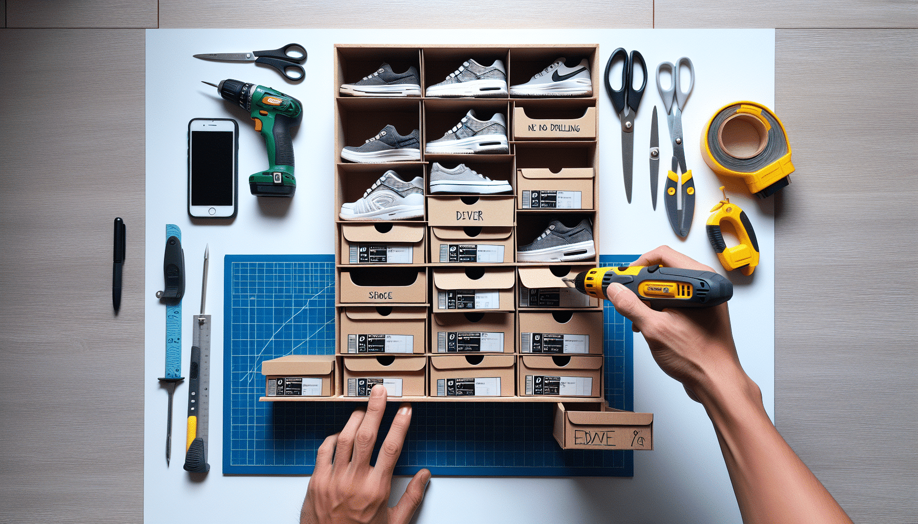 Maximiza el Espacio de tus Cajones: Reutiliza Cajas de Zapatos Sin Necesidad de Taladros