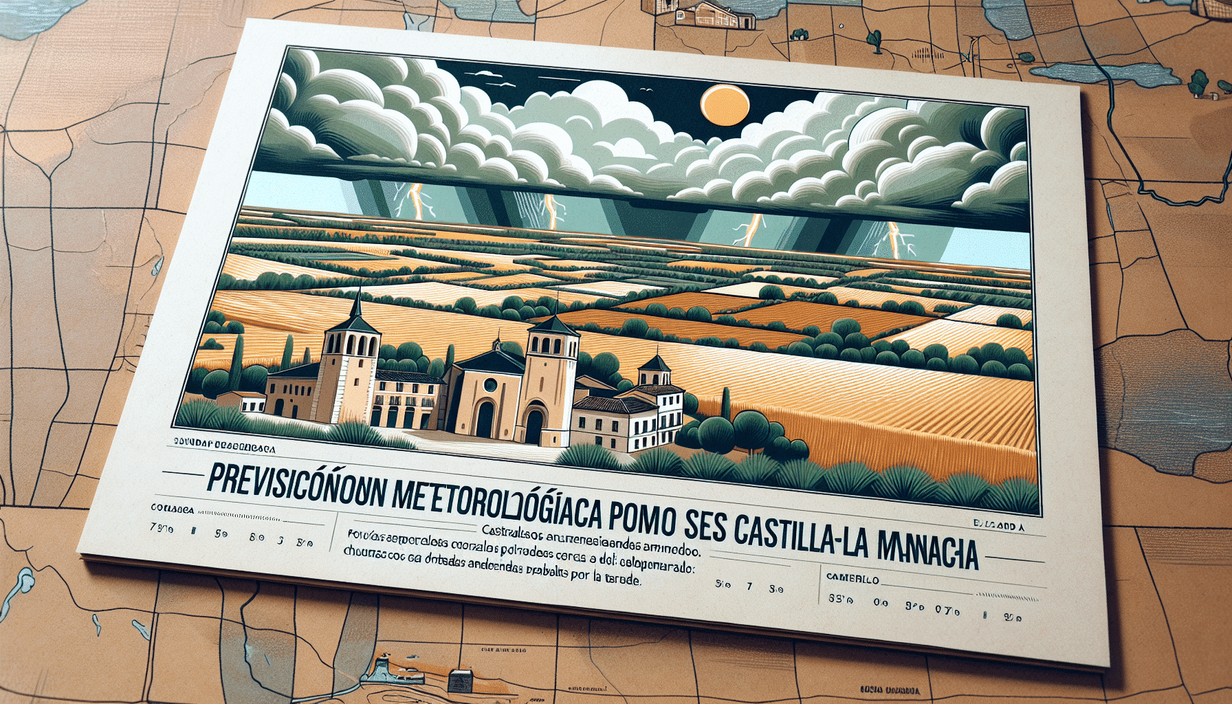 Pronóstico del tiempo para este domingo en Castilla-La Mancha: posibles chubascos y tormentas por la tarde.