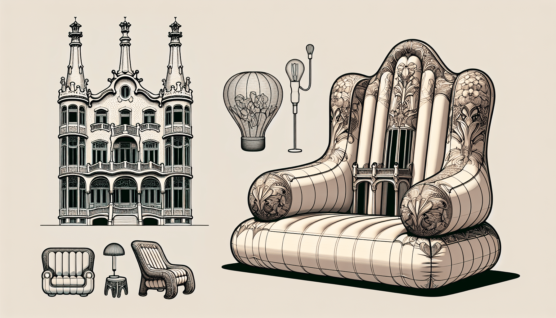 Sillón Inflable Casa Batlló: Fusión de Arte y Confort para tu Hogar