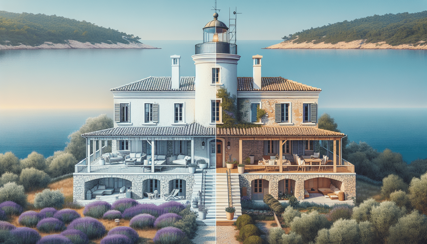 De Faro Abandonado a Lujosa Residencia Mediterránea: La Increíble Metamorfosis en un Hogar de Seis Dormitorios