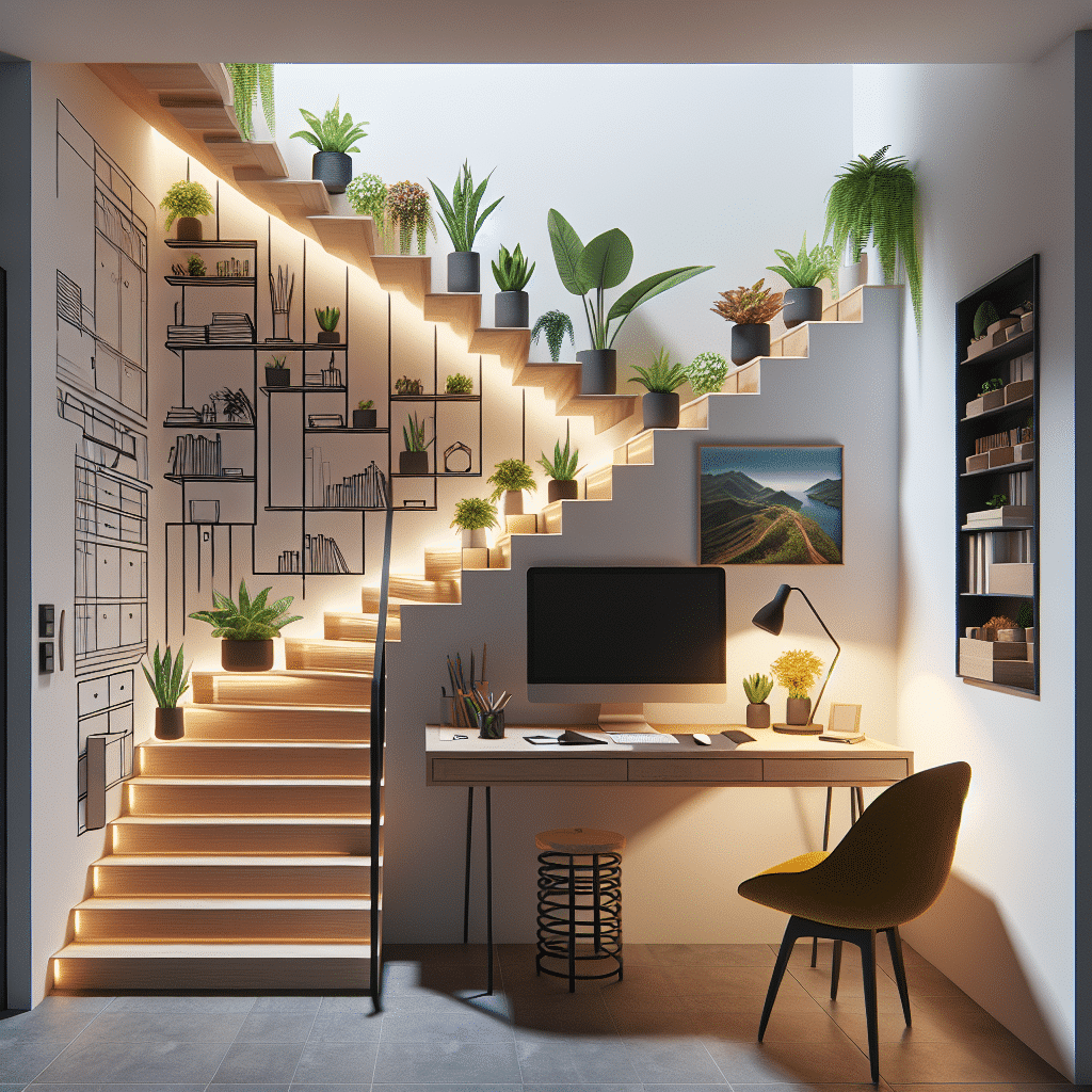 Transforma el Hueco de la Escalera en un Rincón de Productividad: Creativas Ideas de Despacho