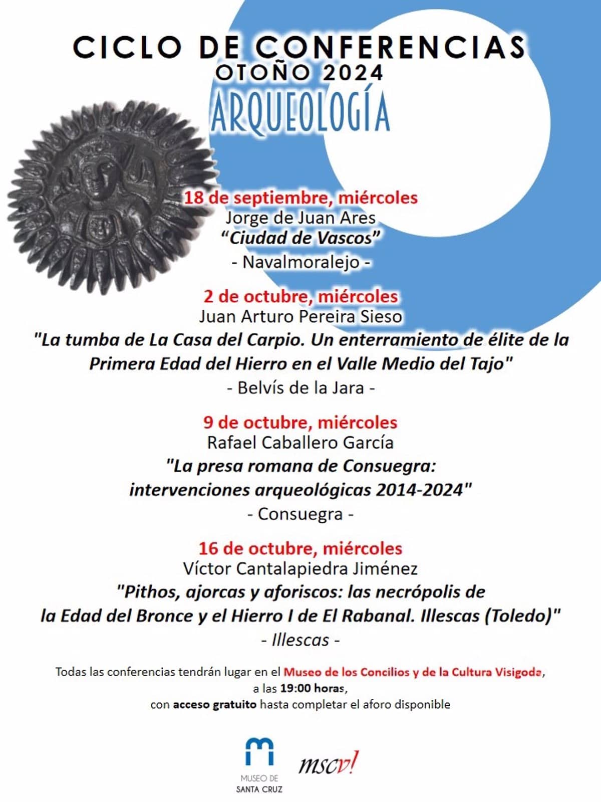 Ciclo de conferencias de arqueología: propuestas otoñales del Museo de los Concilios de Toledo a partir de este miércoles