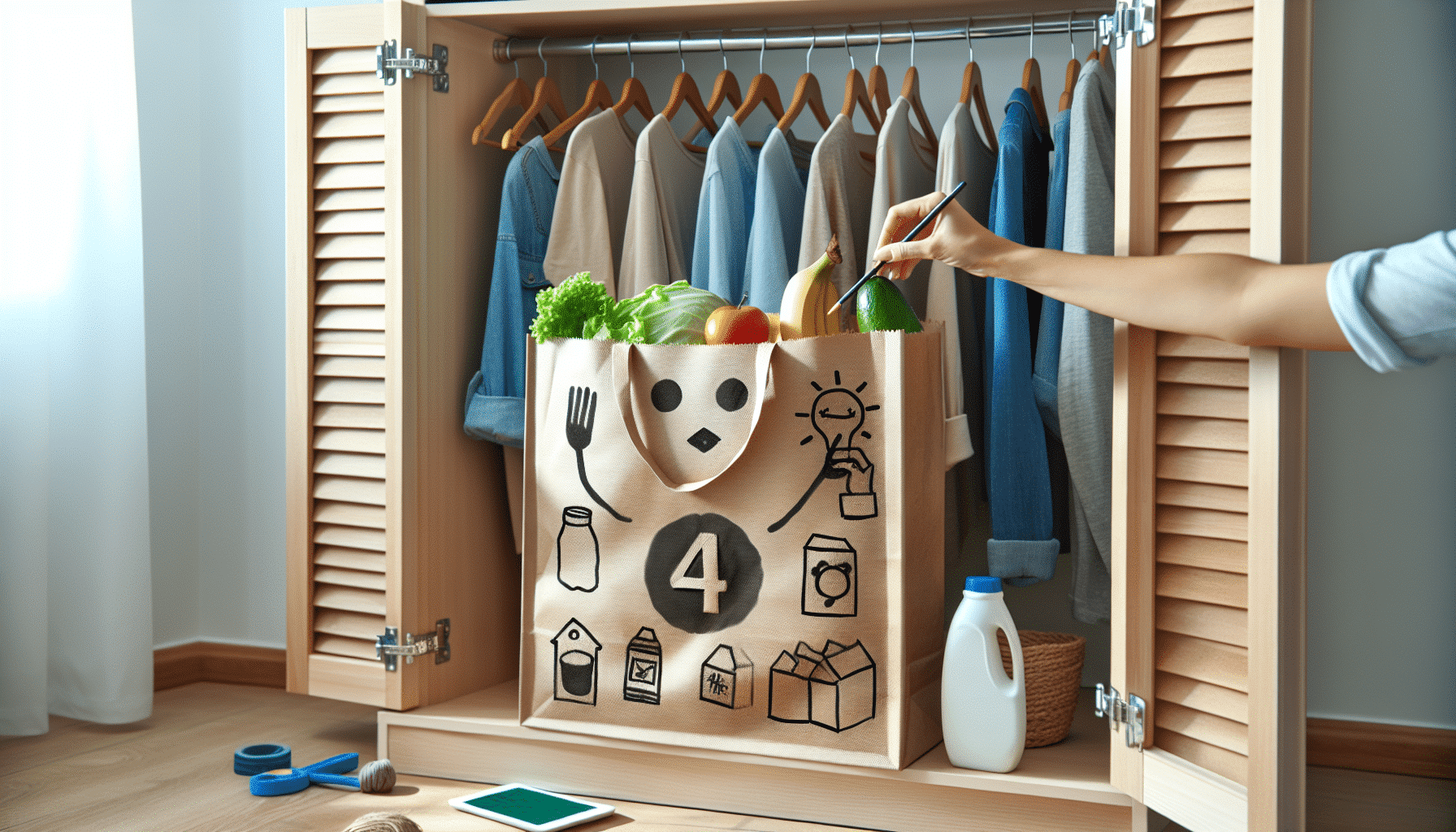 Organiza y Reutiliza: Innovadora Forma de Almacenar Bolsas de Compra en el Armario