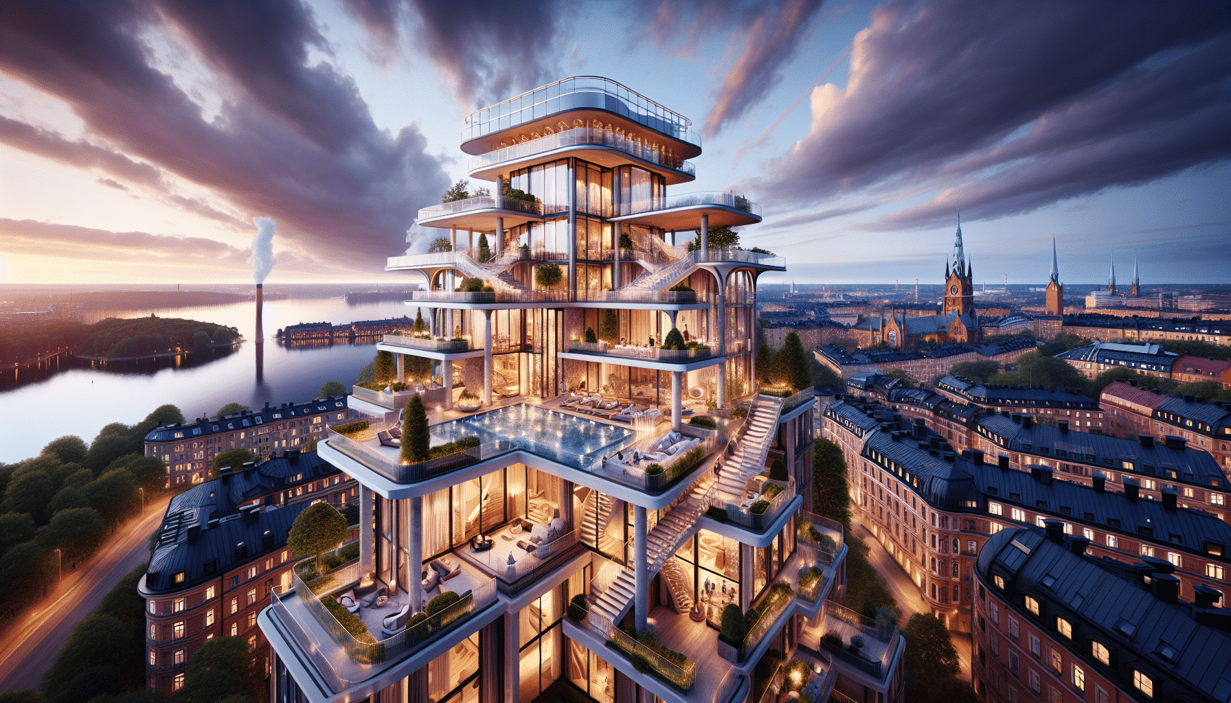 Ático de Ensueño en Gotemburgo: Chimenea, Dos Terrazas y Vistas Increíbles