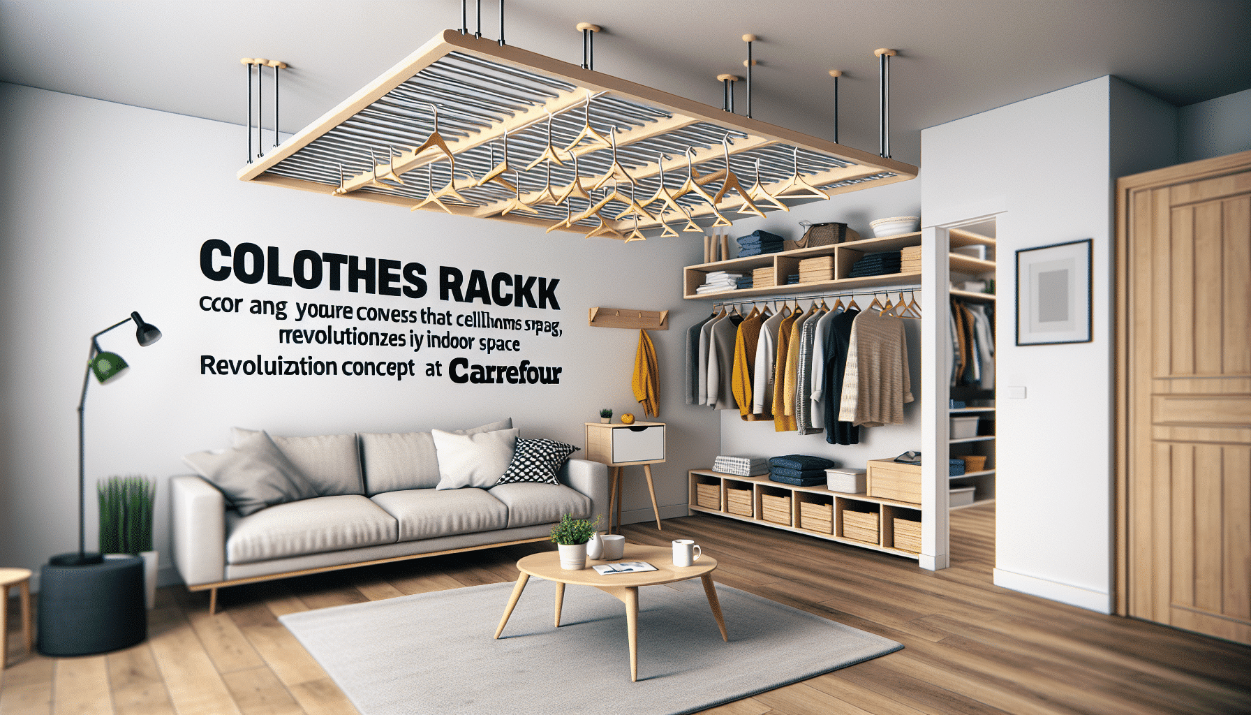 Carrefour Innova con Tendedero de Techo para Maximizar Espacio en el Hogar