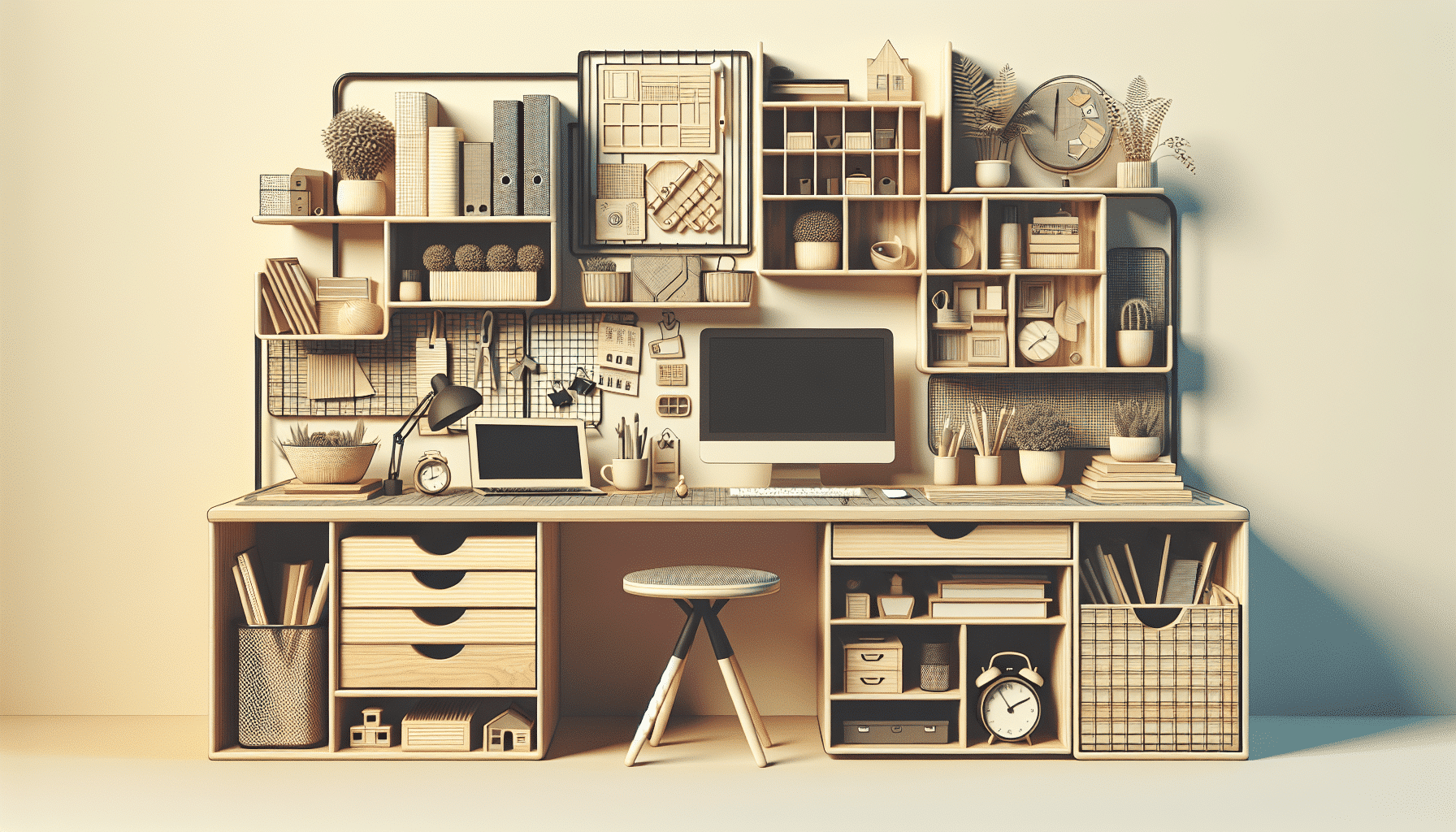 Estante Versátil para Optimizar Espacios Reducidos en Escritorios y Encimeras