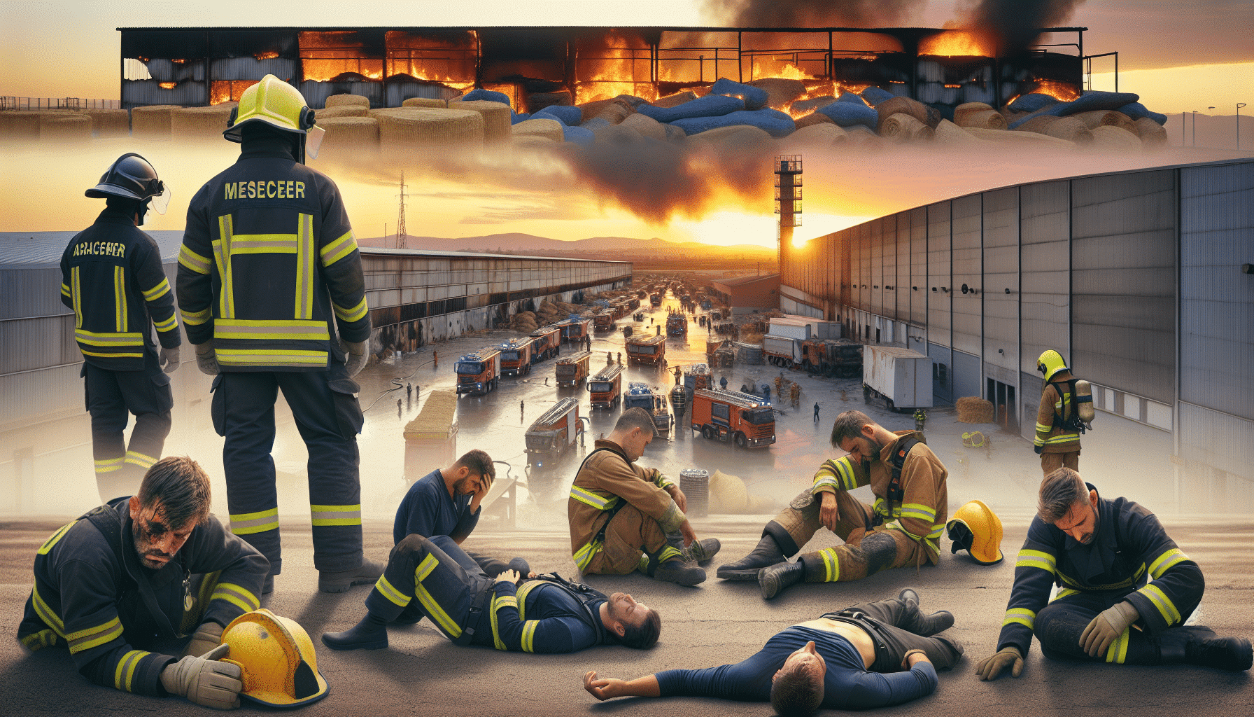 Controlado el incendio en una nave agrícola de Mesegar de Tajo, Toledo, tras intensas labores de los servicios de emergencia.