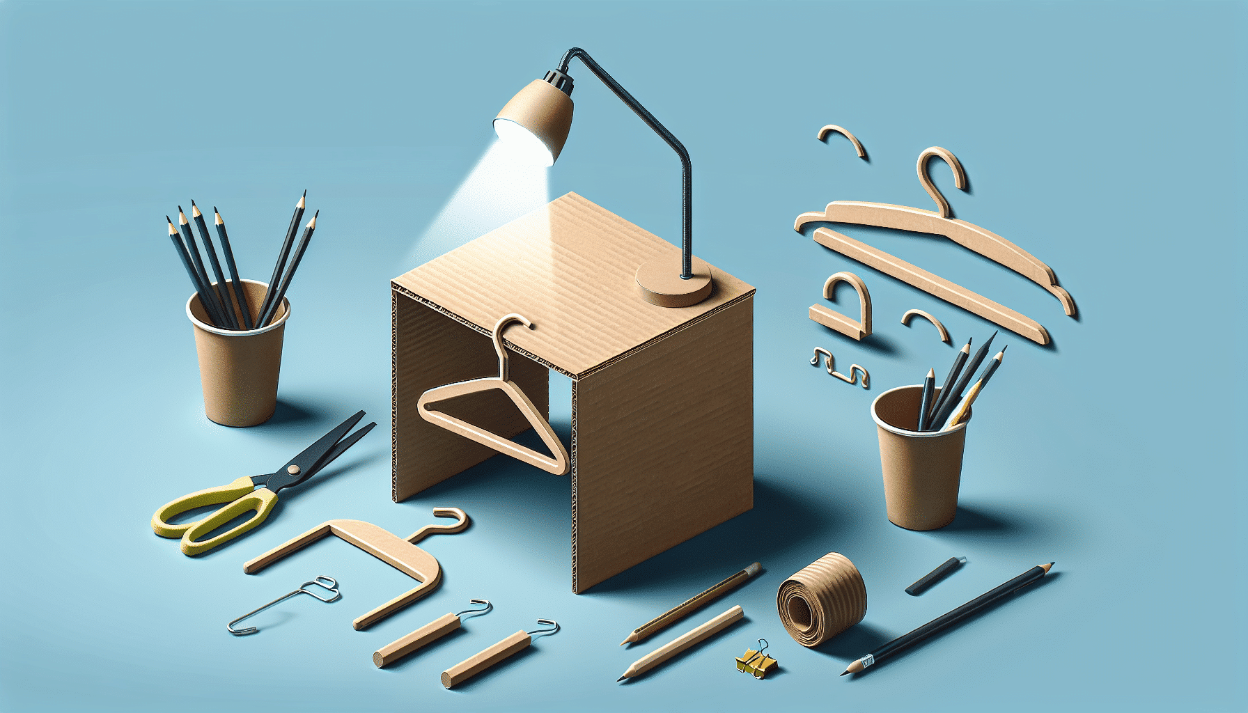 Mesa Auxiliar: Diseño Innovador con Cartón y Perchas en Simples Pasos