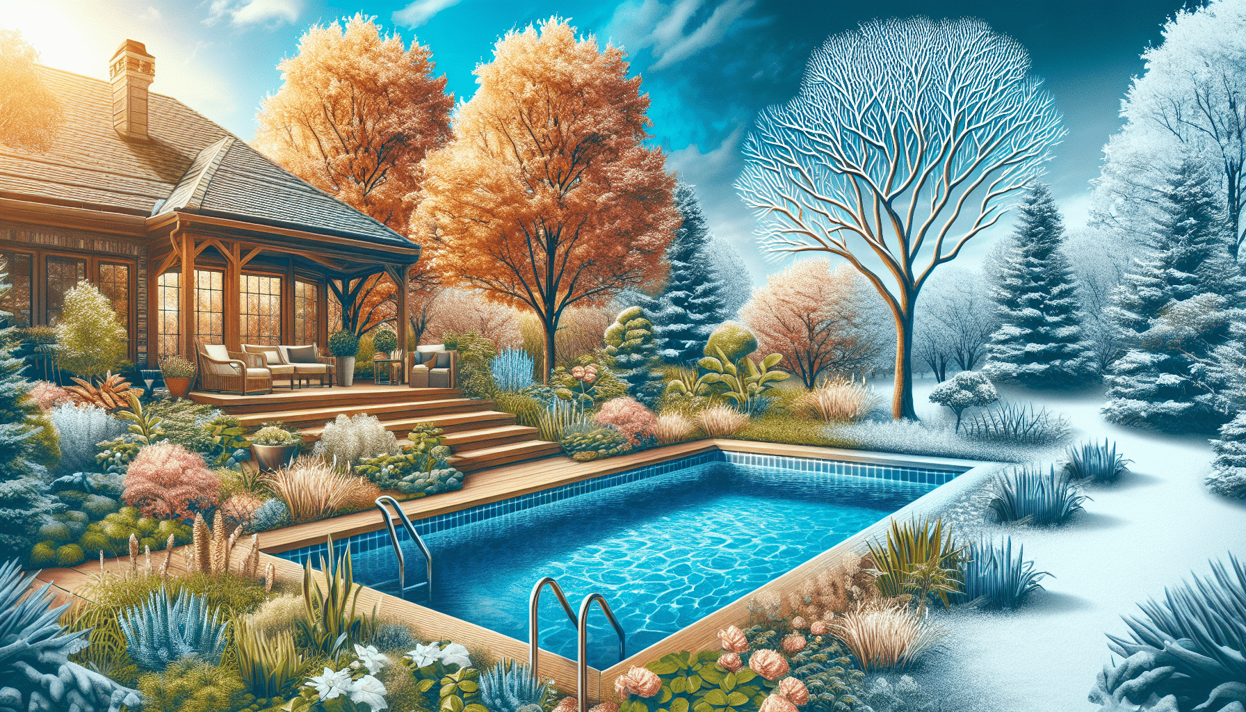 Convierte Tu Jardín en un Acogedor Refugio Invernal con Piscina