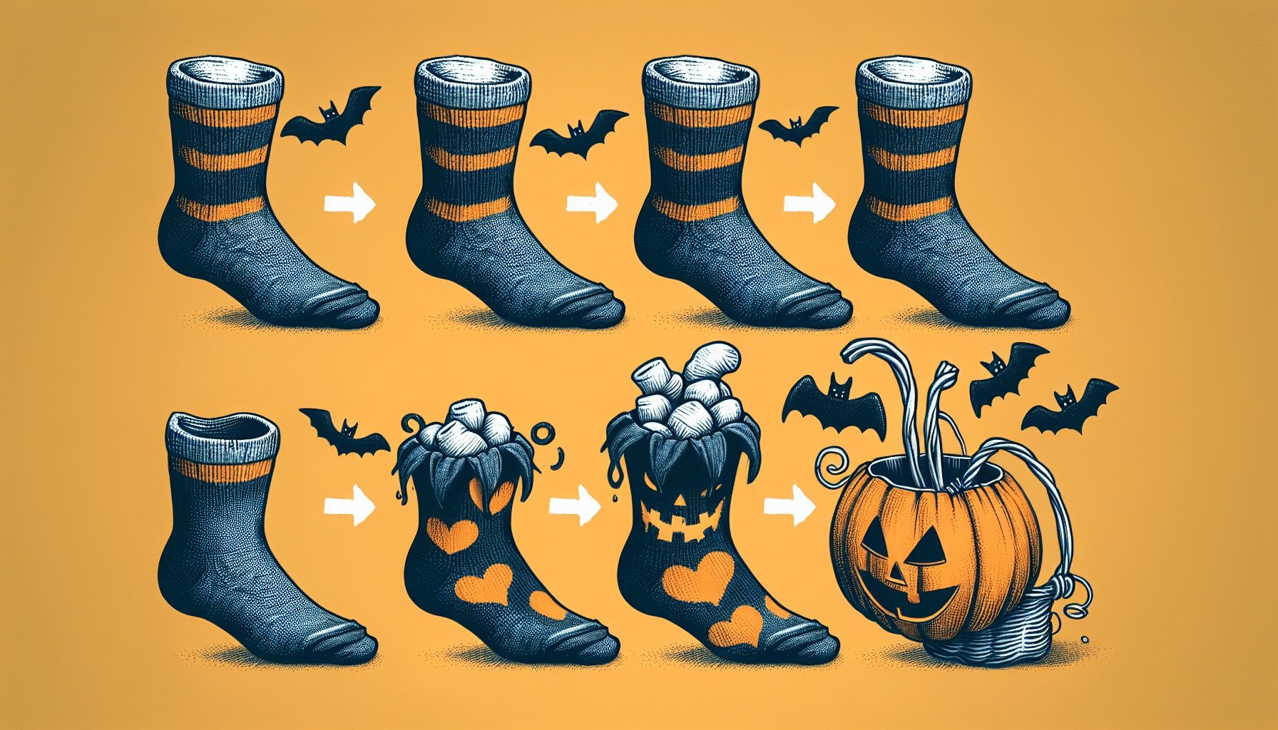 Convierte Tus Calcetines Desparejados en Sorprendentes Decoraciones de Halloween