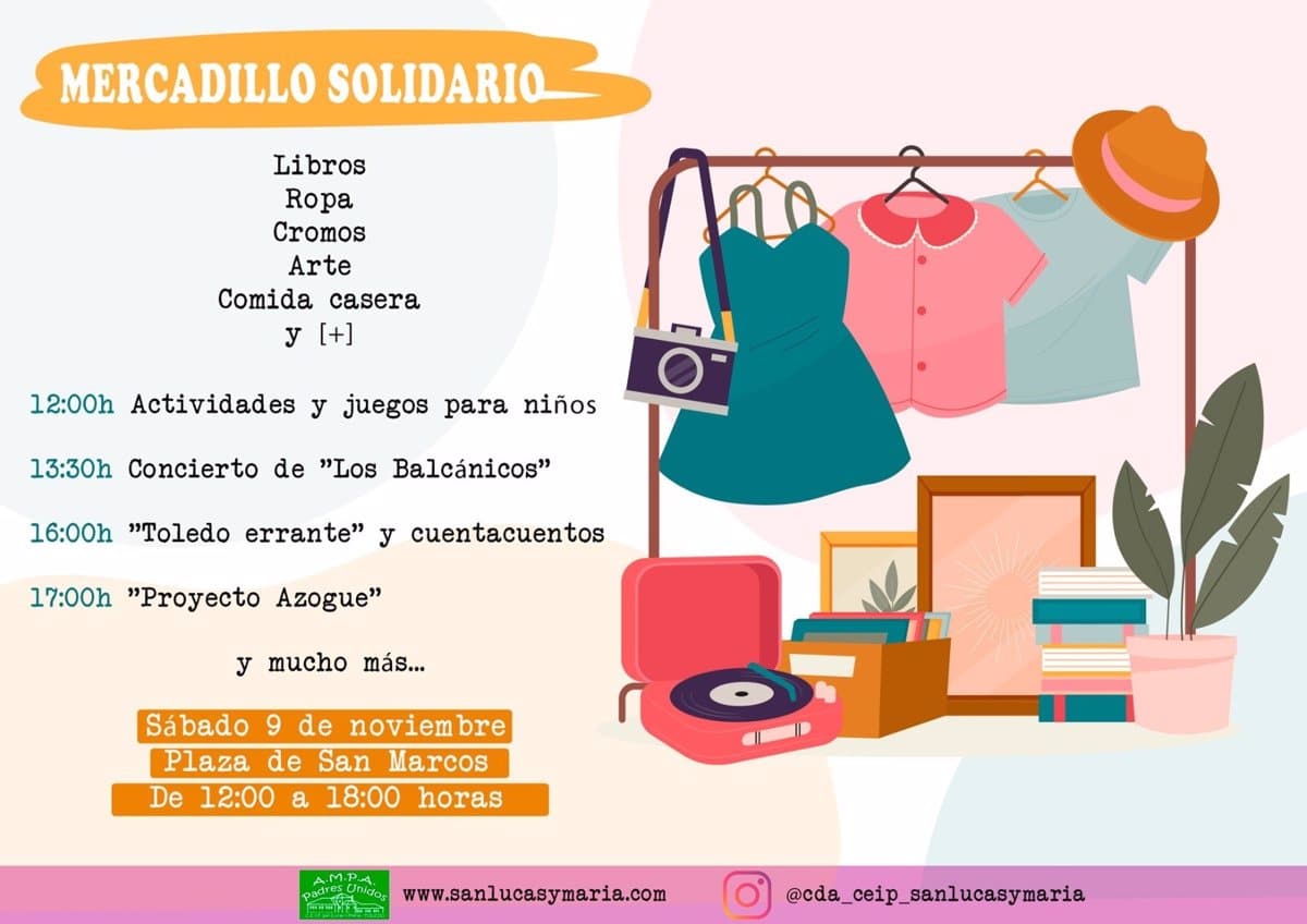 El Mercadillo del Colegio ‘San Lucas’ Fomenta la Solidaridad y la Convivencia Este Sábado en la Plaza de El Salvador de Toledo